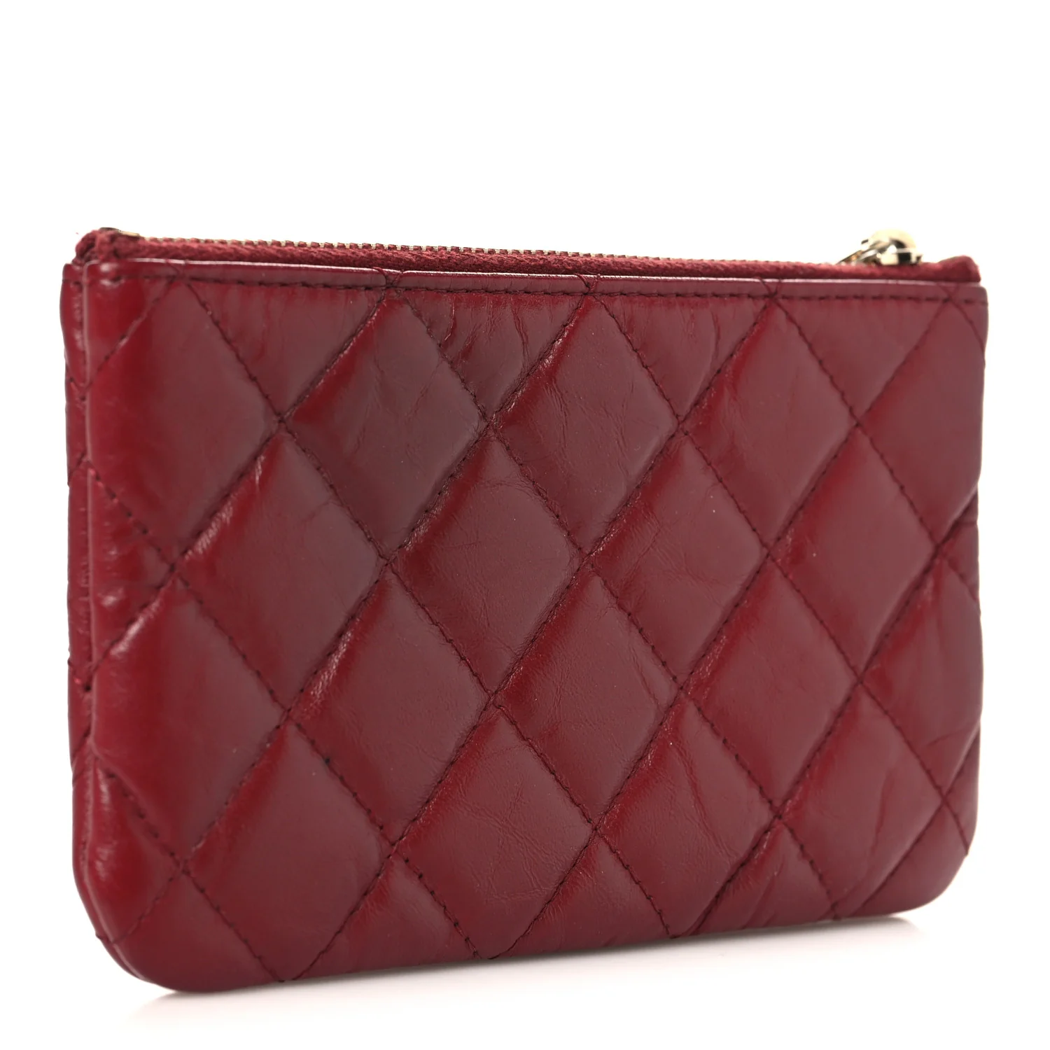 Aged Calfskin Quilted Small Reissue Cosmetic Case Red - Image 3