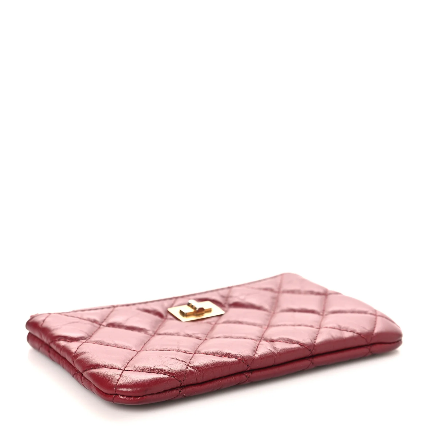 Aged Calfskin Quilted Small Reissue Cosmetic Case Red - Image 4