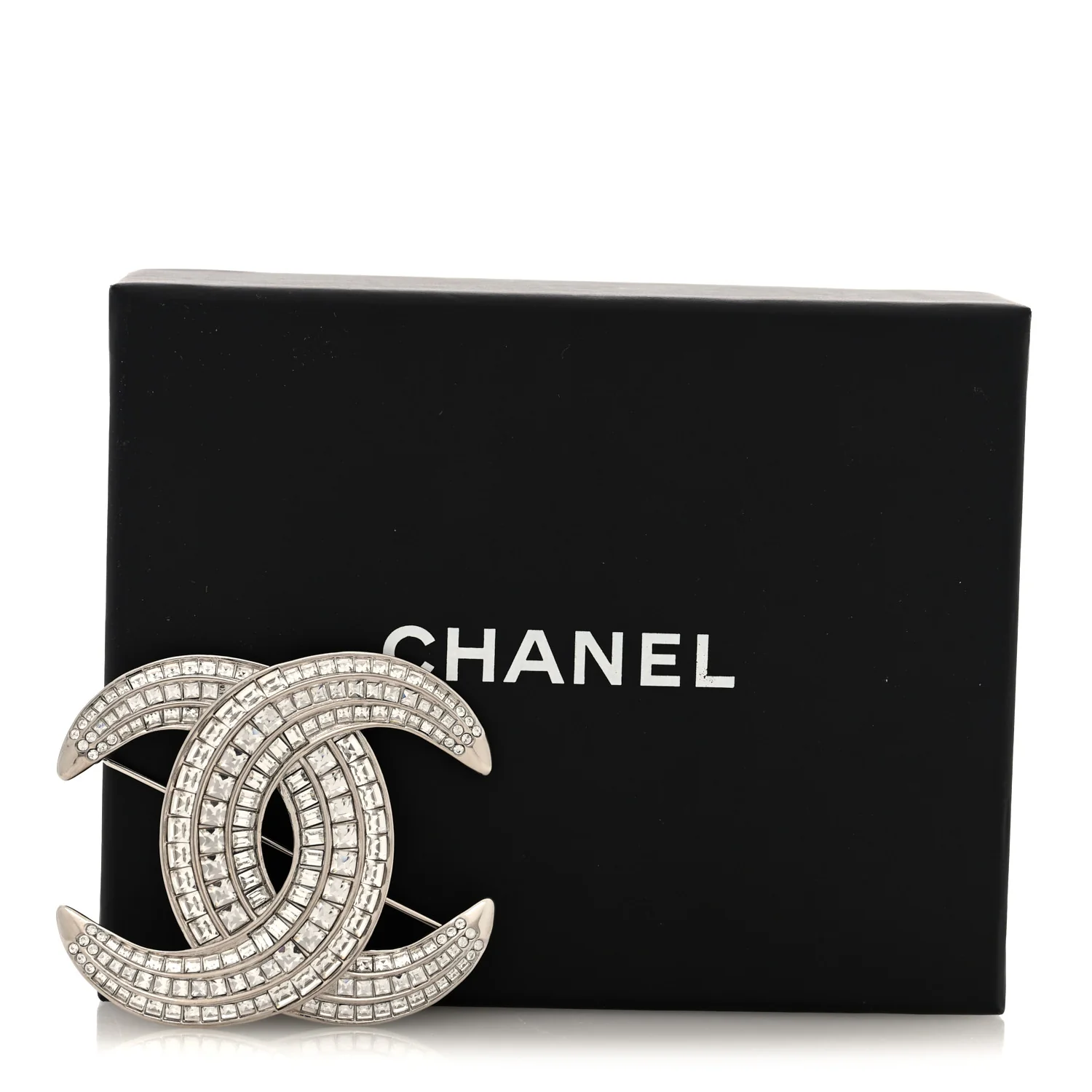 Baguette Crystal CC Brooch Silver - Image 4