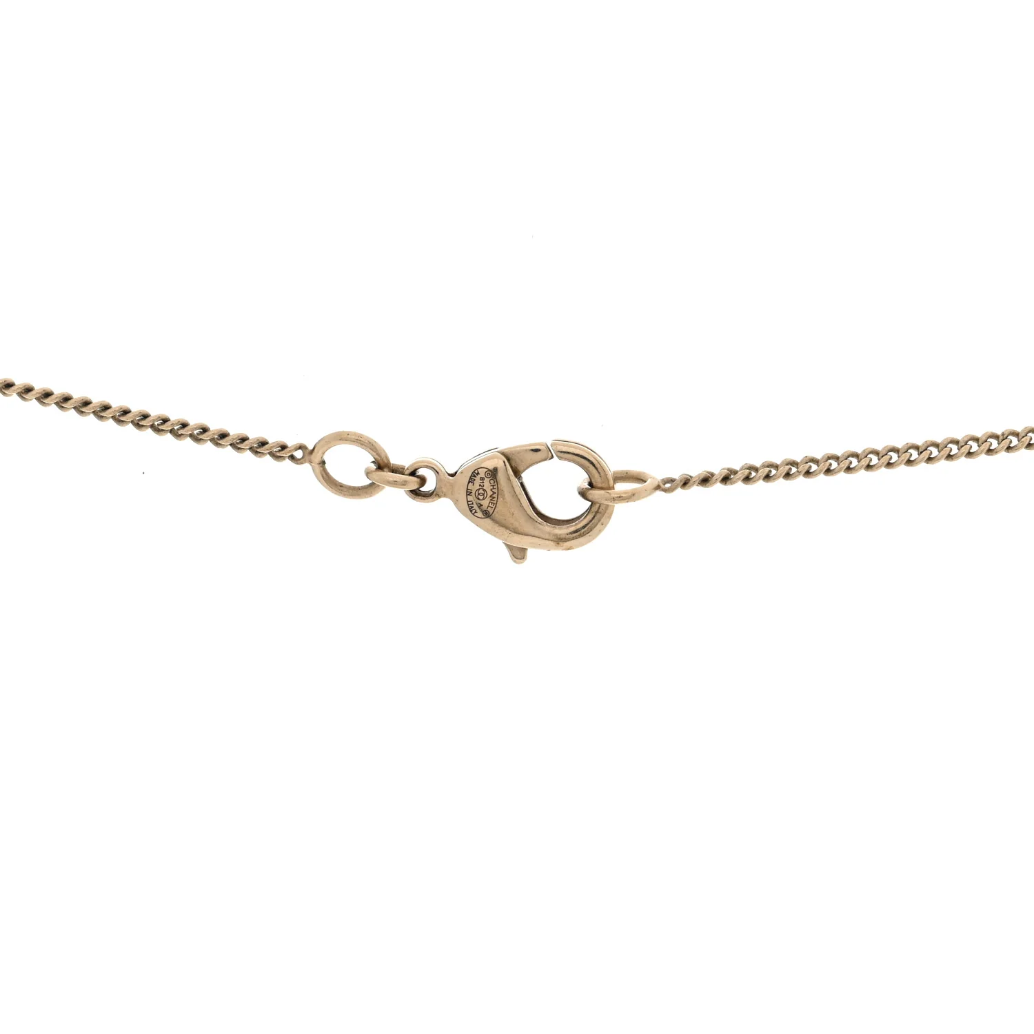 Baguette Crystal CC Necklace Light Gold - Image 4