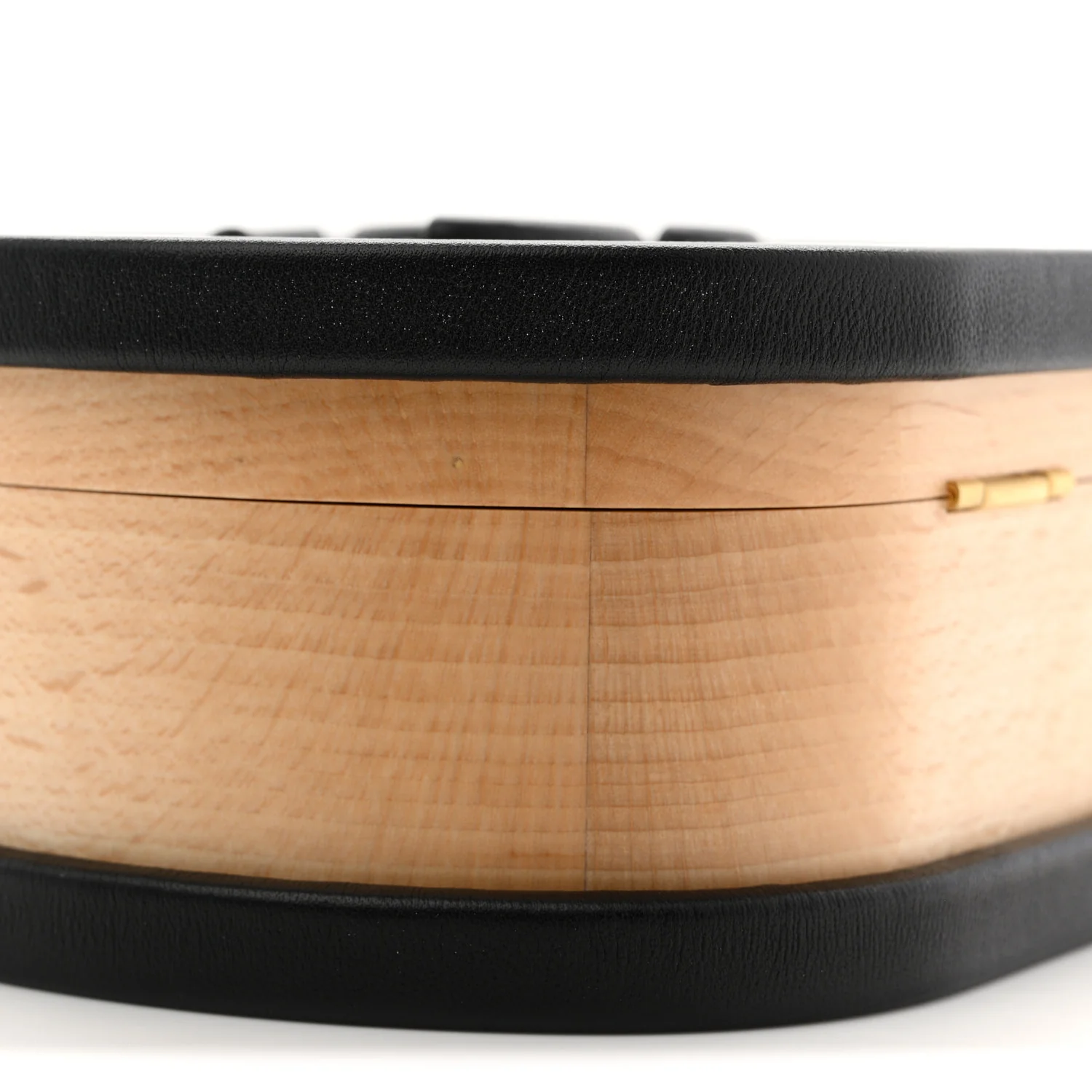 Beech Wood Lambskin Round CC Vanity Case Black - Image 10