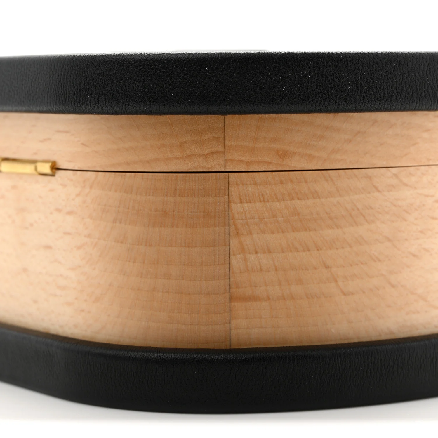 Beech Wood Lambskin Round CC Vanity Case Black - Image 11