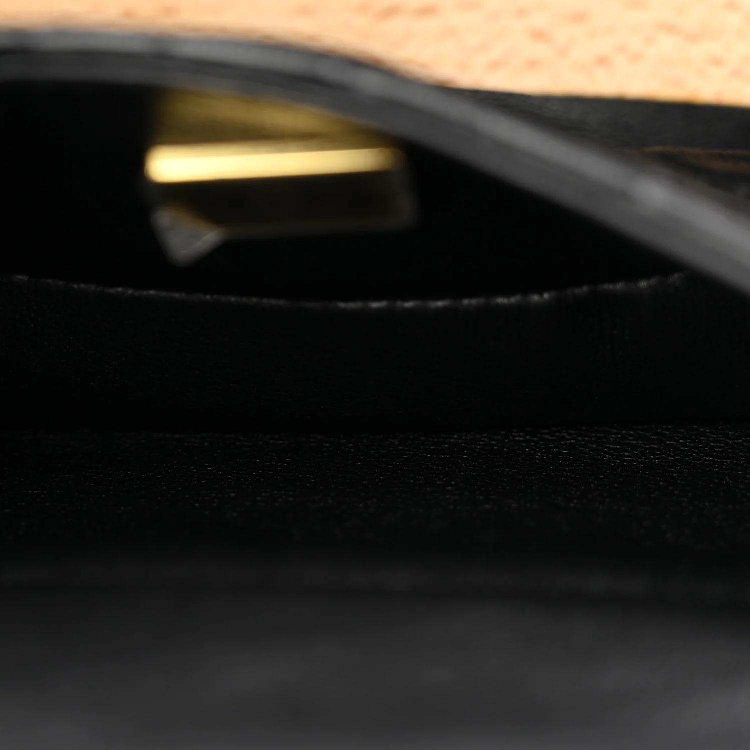 Beech Wood Lambskin Round CC Vanity Case Black - Image 6