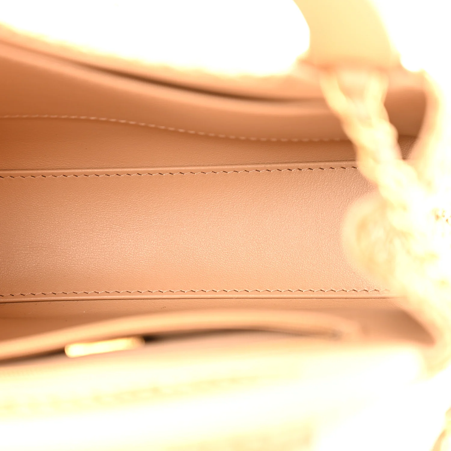 Braided Raffia Nano Kelly Flap Bag Dark Beige - Image 5