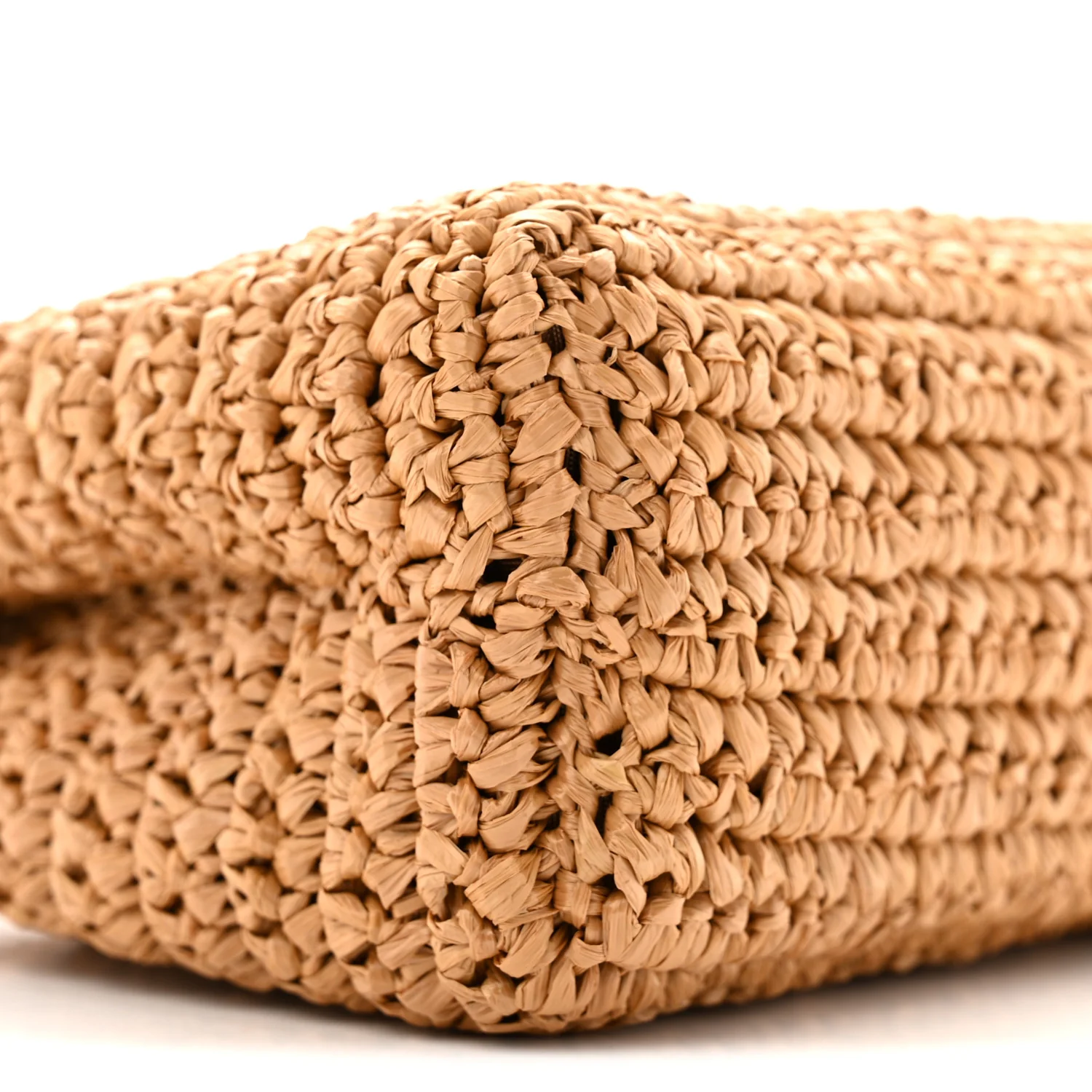 Braided Raffia Nano Kelly Flap Bag Dark Beige - Image 9