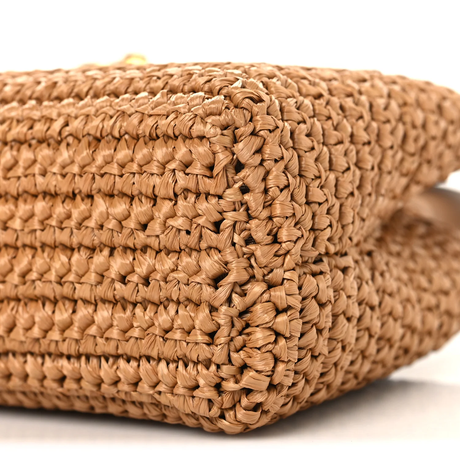 Braided Raffia Nano Kelly Flap Bag Dark Beige - Image 10