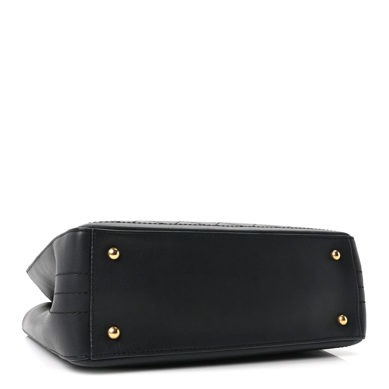 Bullskin Stitched Bi-Color Medium Shopping Tote Black - Image 4
