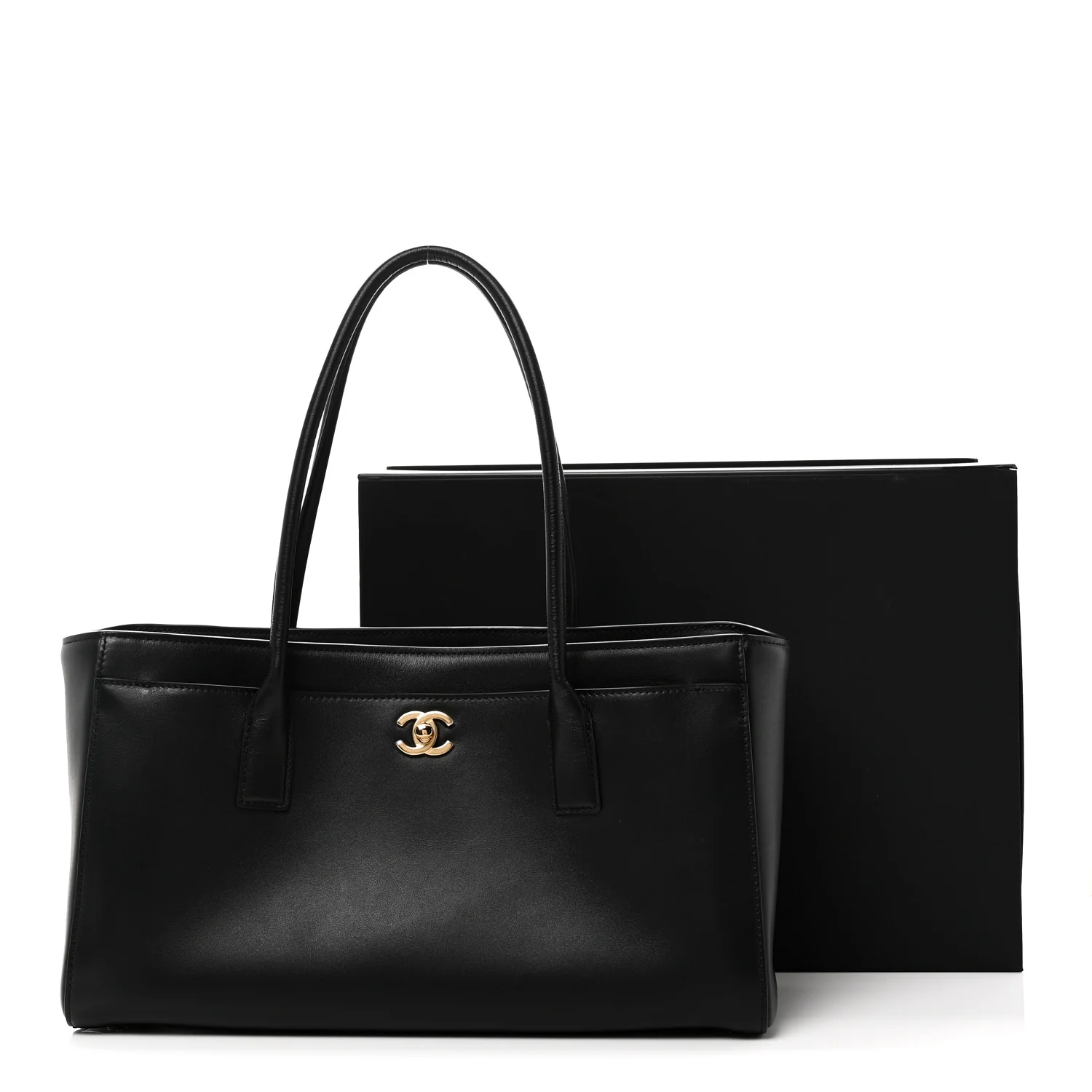 Calfskin Archetype Small Shopping Tote Black - Image 11