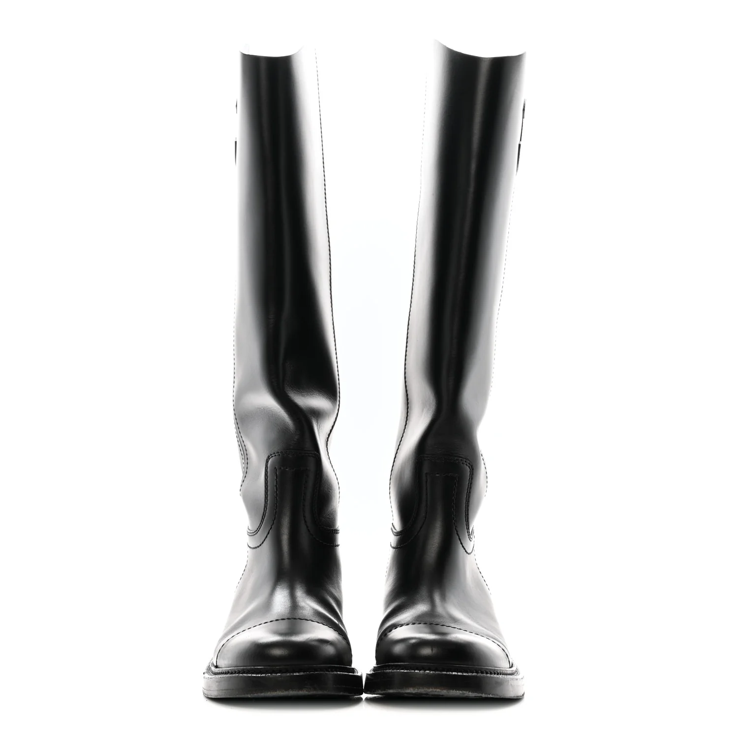 Calfskin Cap Toe CC Riding Boots 39 Black - Image 4
