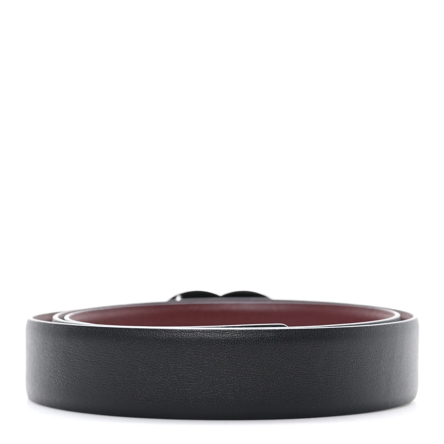 Calfskin CC Reversible Belt 95 38 Black Burgundy - Image 2