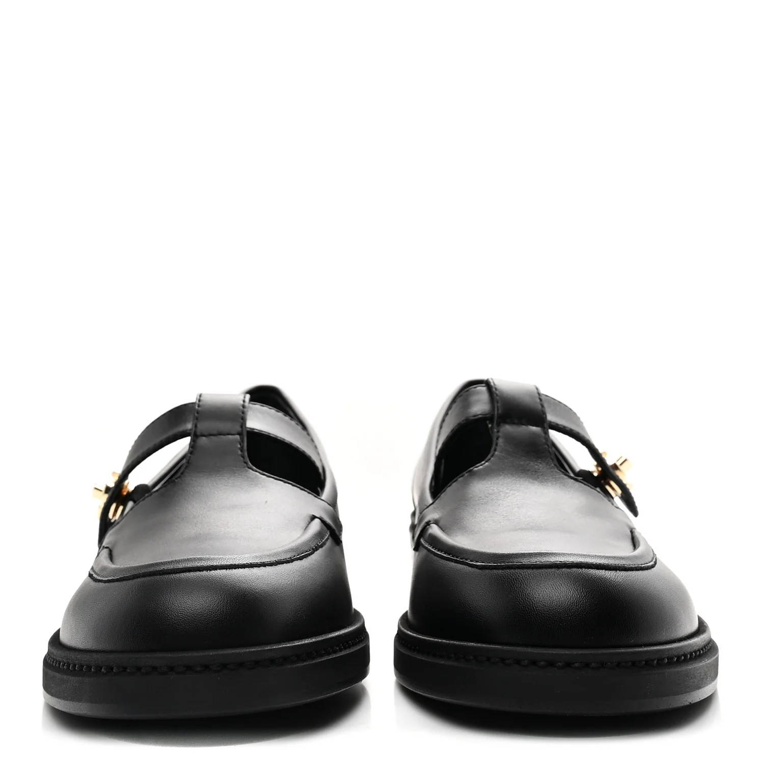Calfskin CC Turnlock Moccasin Loafers 40 Black - Image 3