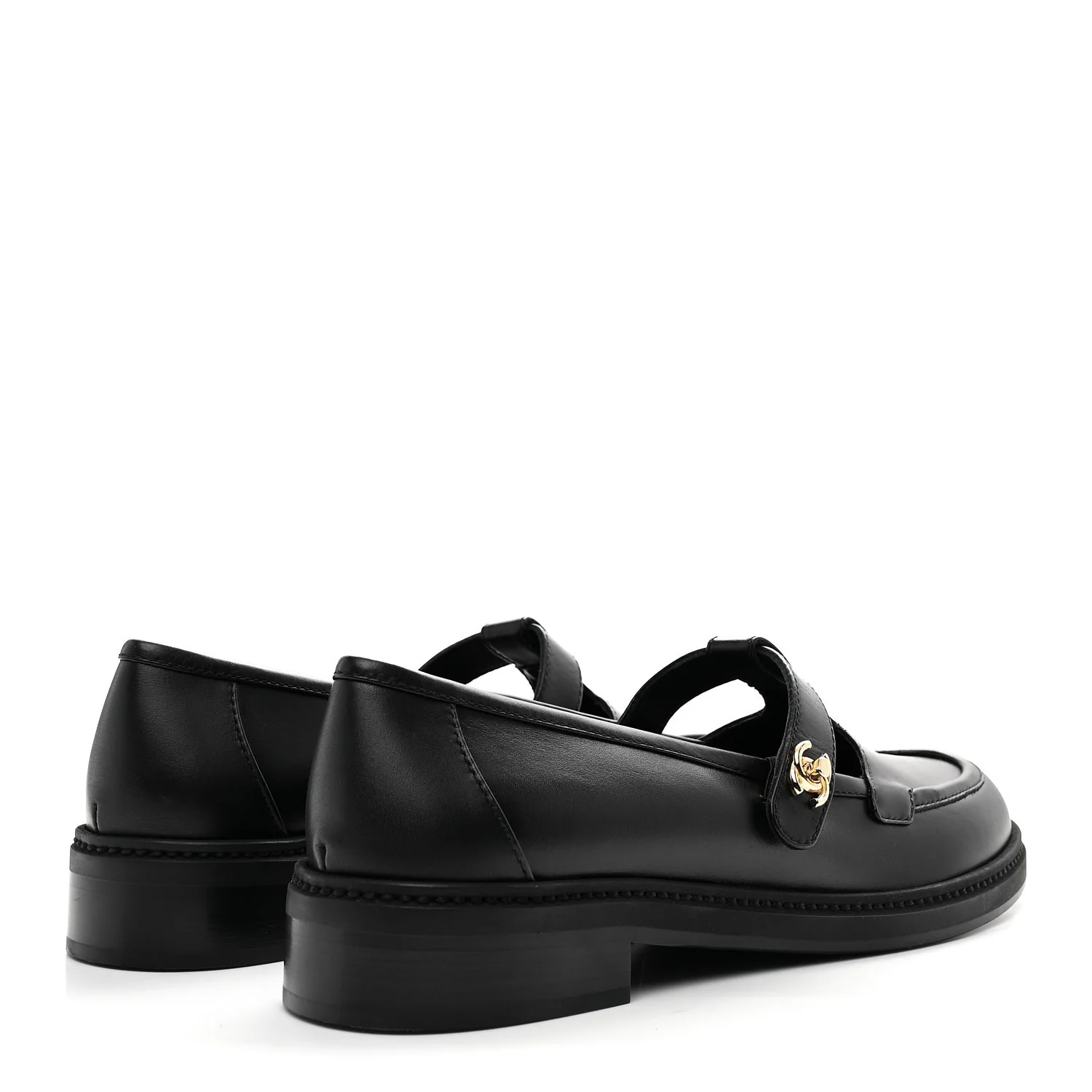 Calfskin CC Turnlock Moccasin Loafers 40 Black - Image 5