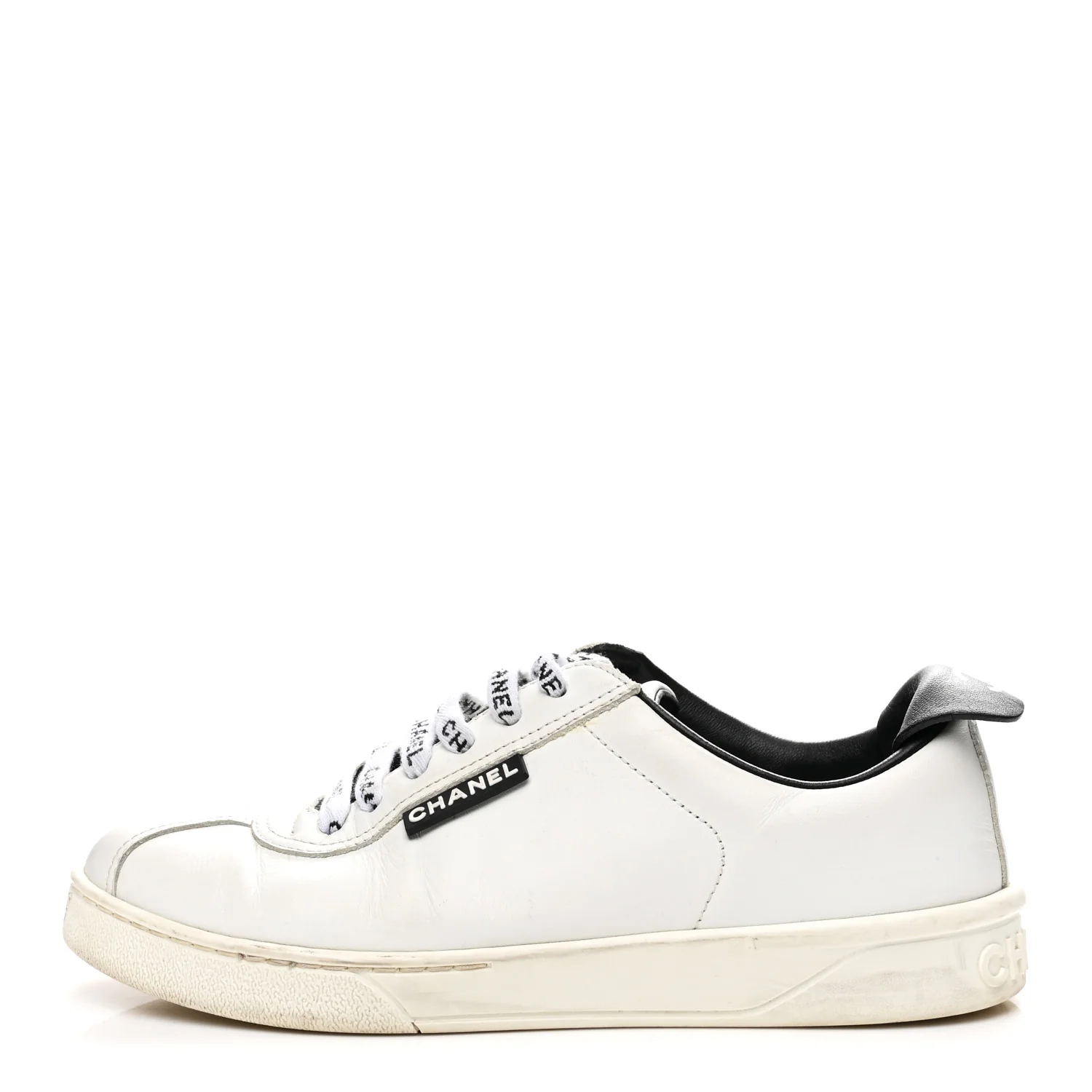 Calfskin CC Womens Sneakers 36 White