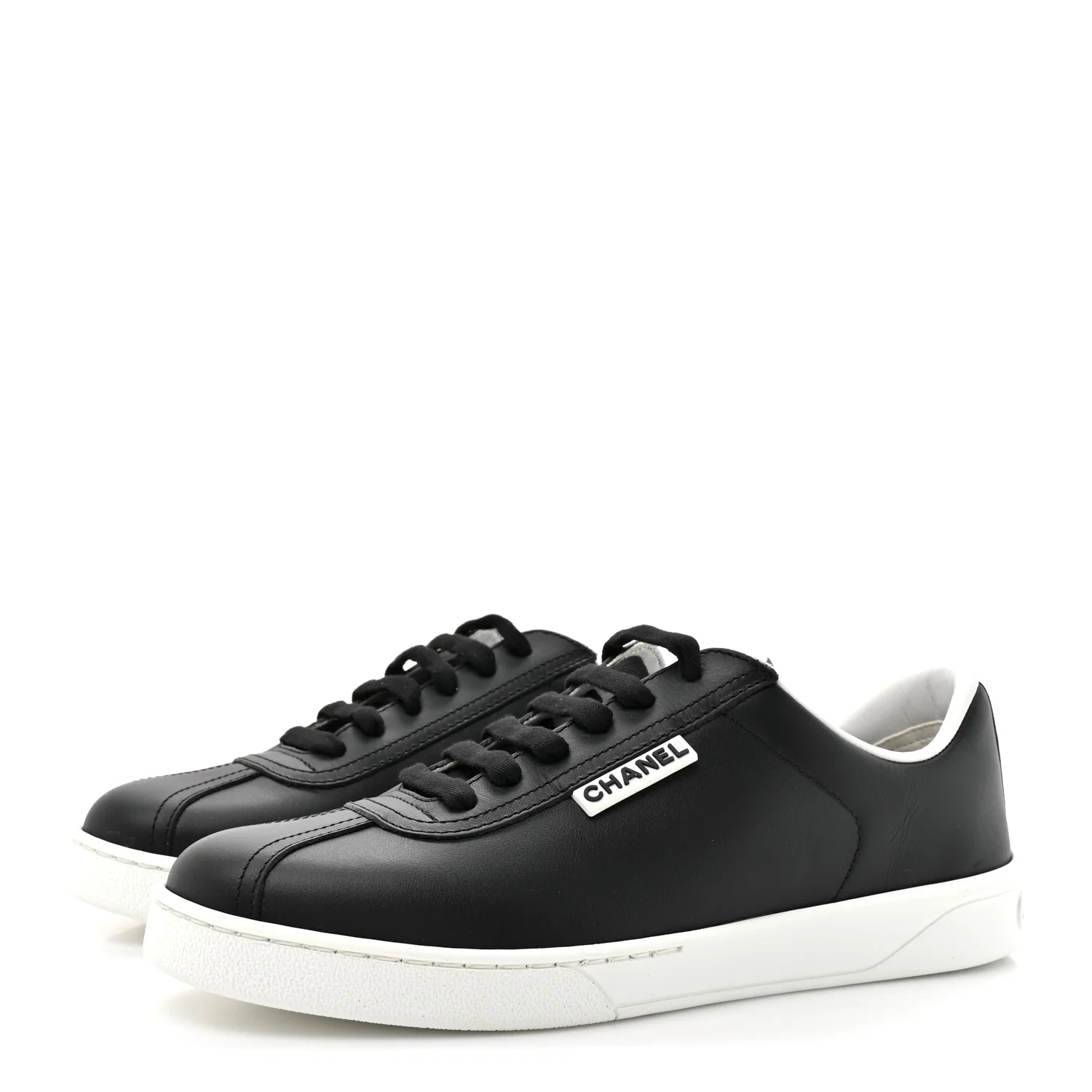 Calfskin CC Womens Sneakers 37 Black - Image 4