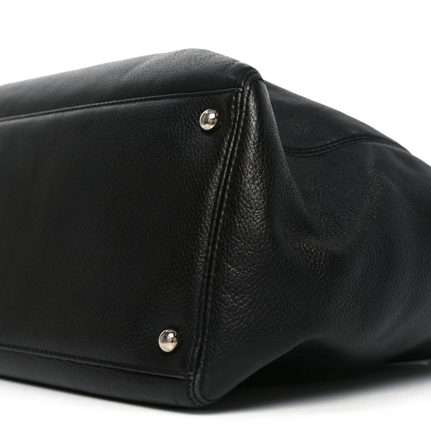 Calfskin Cerf Shopper Tote Black - Image 10