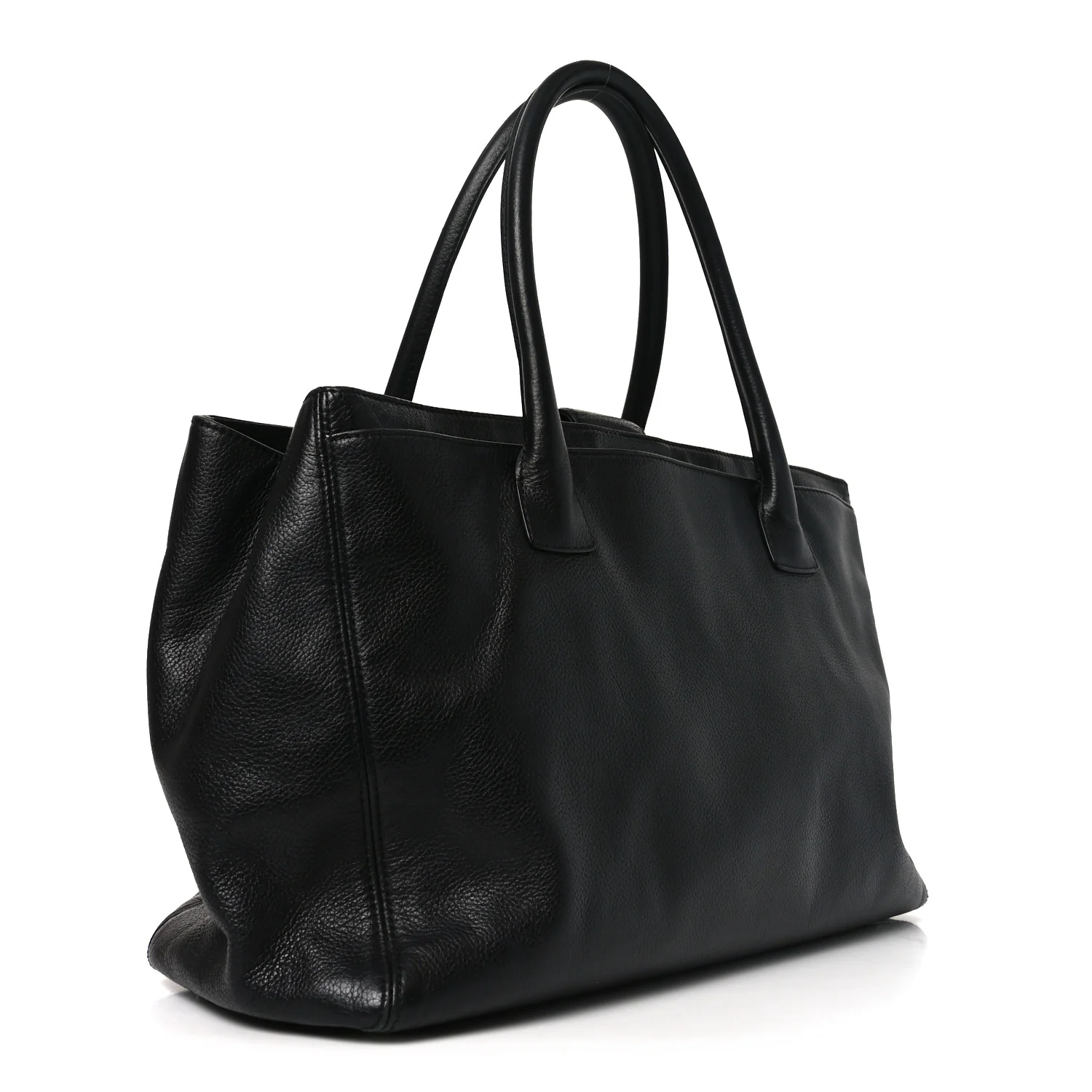Calfskin Cerf Shopper Tote Black - Image 3