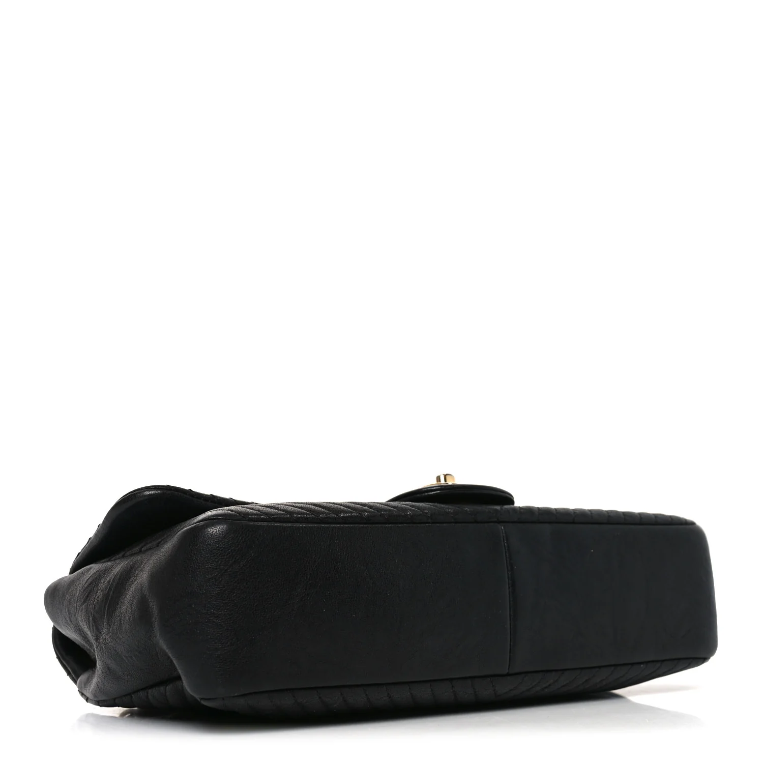 Calfskin Chevron Quilted Medium Surpique Flap Black - Image 4