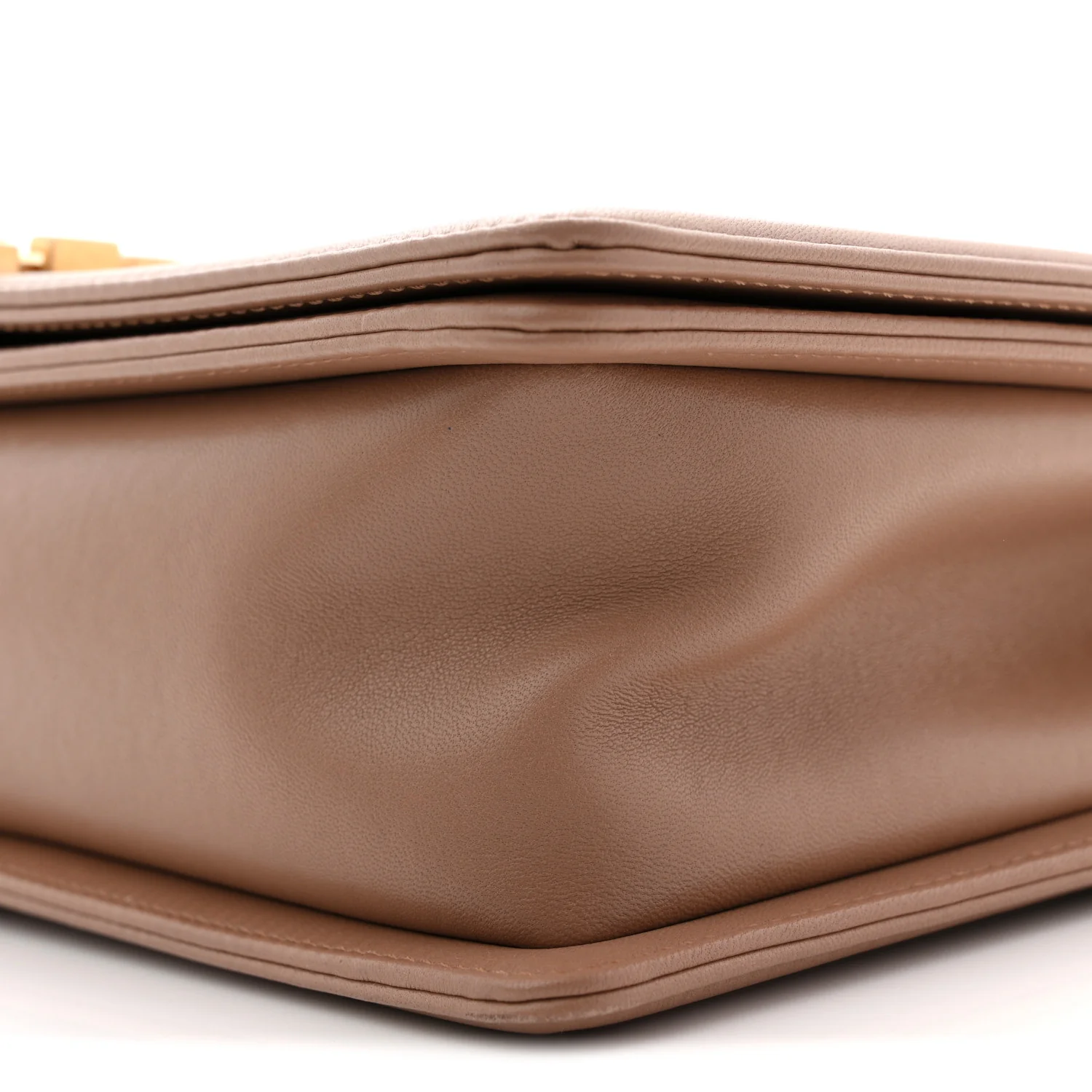 Calfskin Chevron Quilted New Medium Boy Flap Beige - Image 10