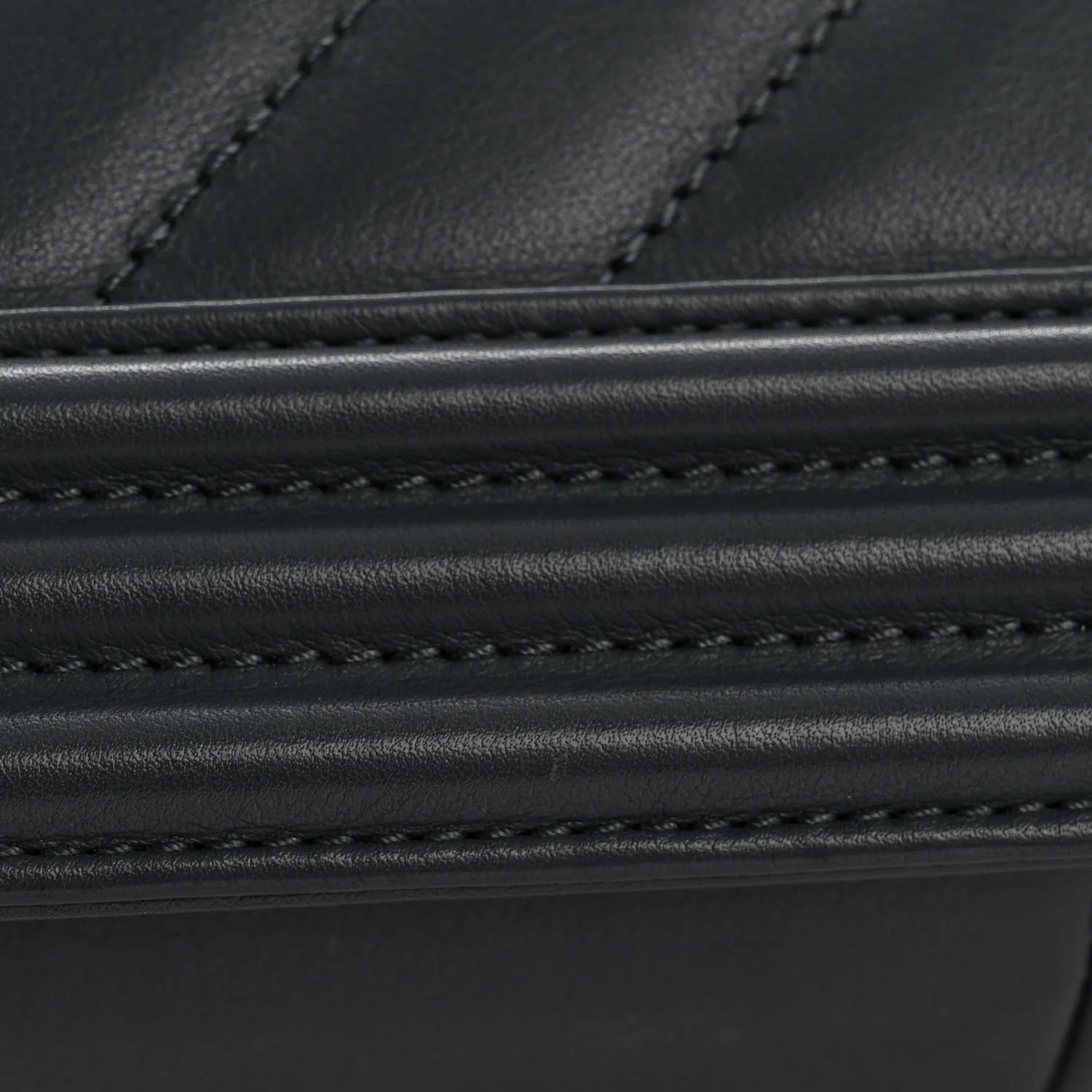 Calfskin Chevron Quilted New Medium Boy Flap Dark Navy Blue - Image 12