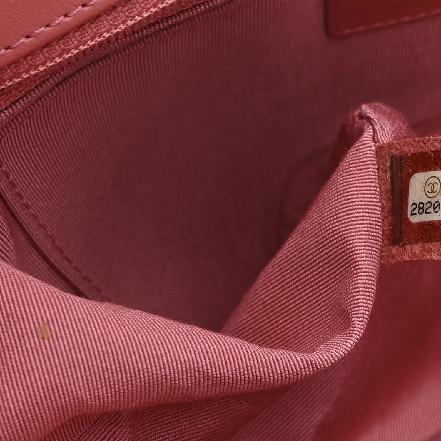 Calfskin Chevron Quilted Small Statement Flap Pink - Image 7