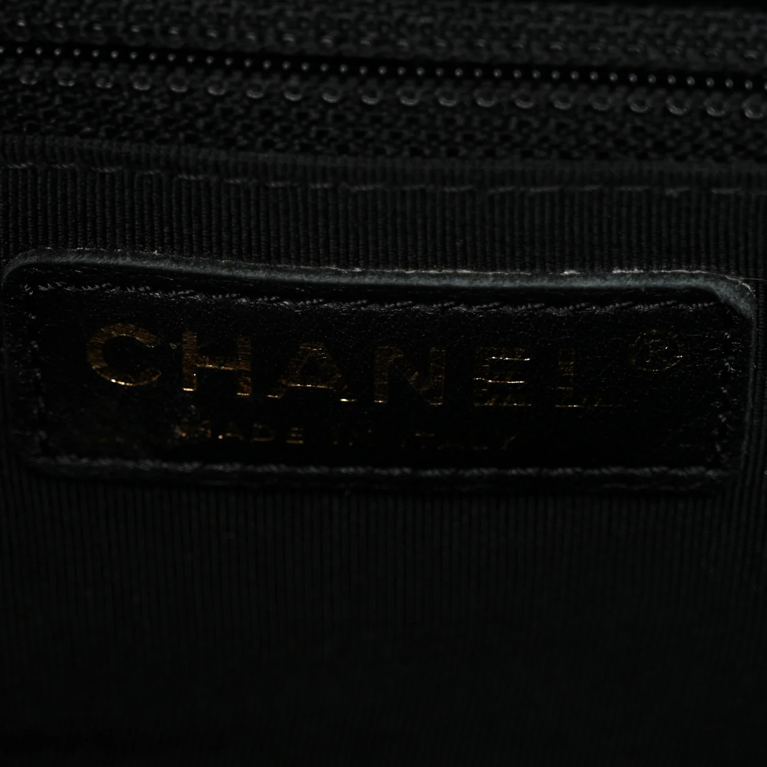 Calfskin Chevron Quilted Statement Shopping Tote Black - Image 6