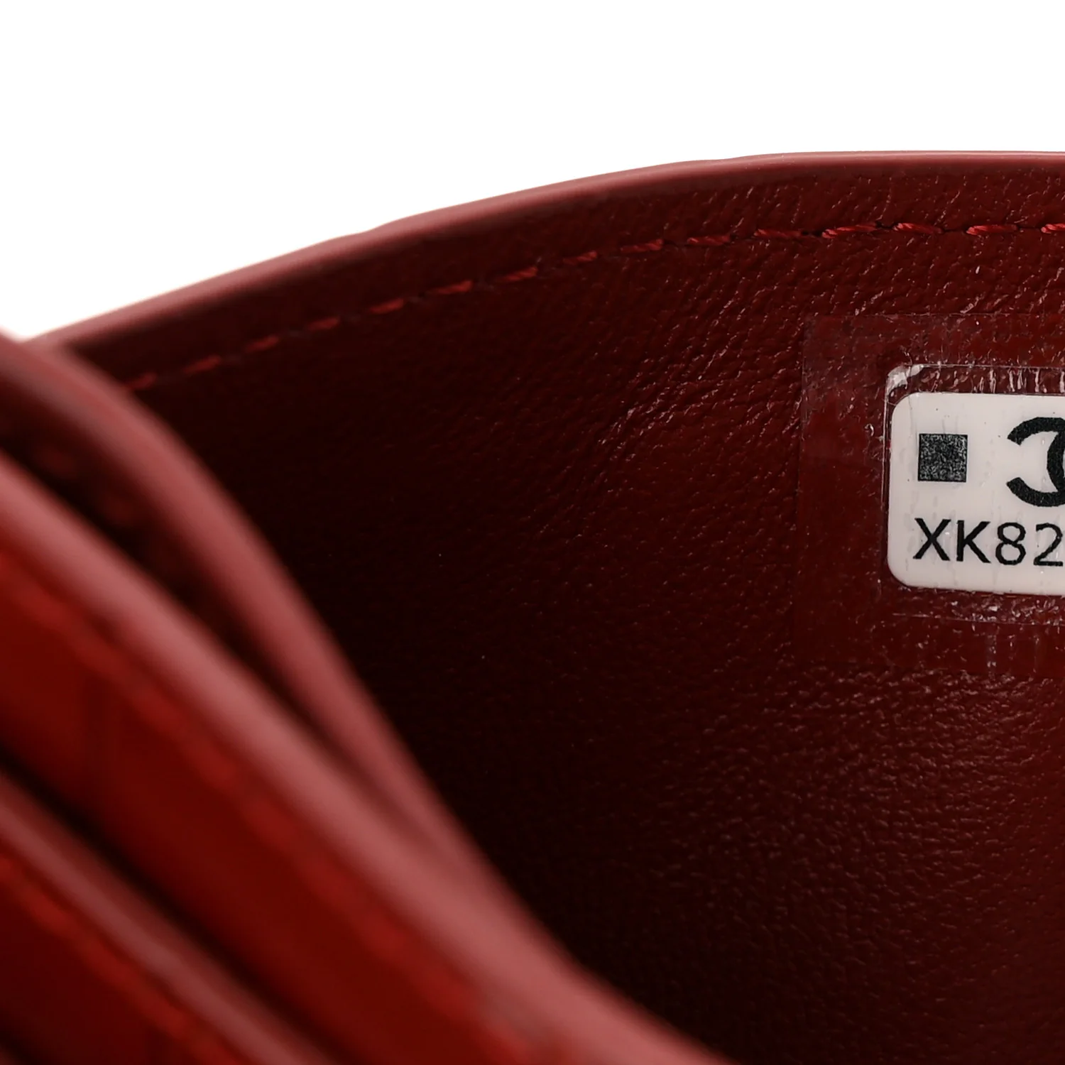 Calfskin Crocodile Embossed Crococo Card Holder Burgundy - Image 7