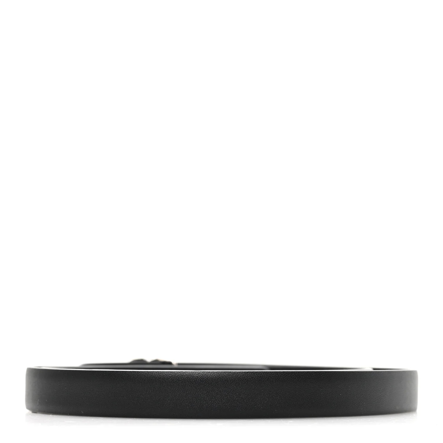 Calfskin Crystal CC Skinny Belt 90 36 Black - Image 2