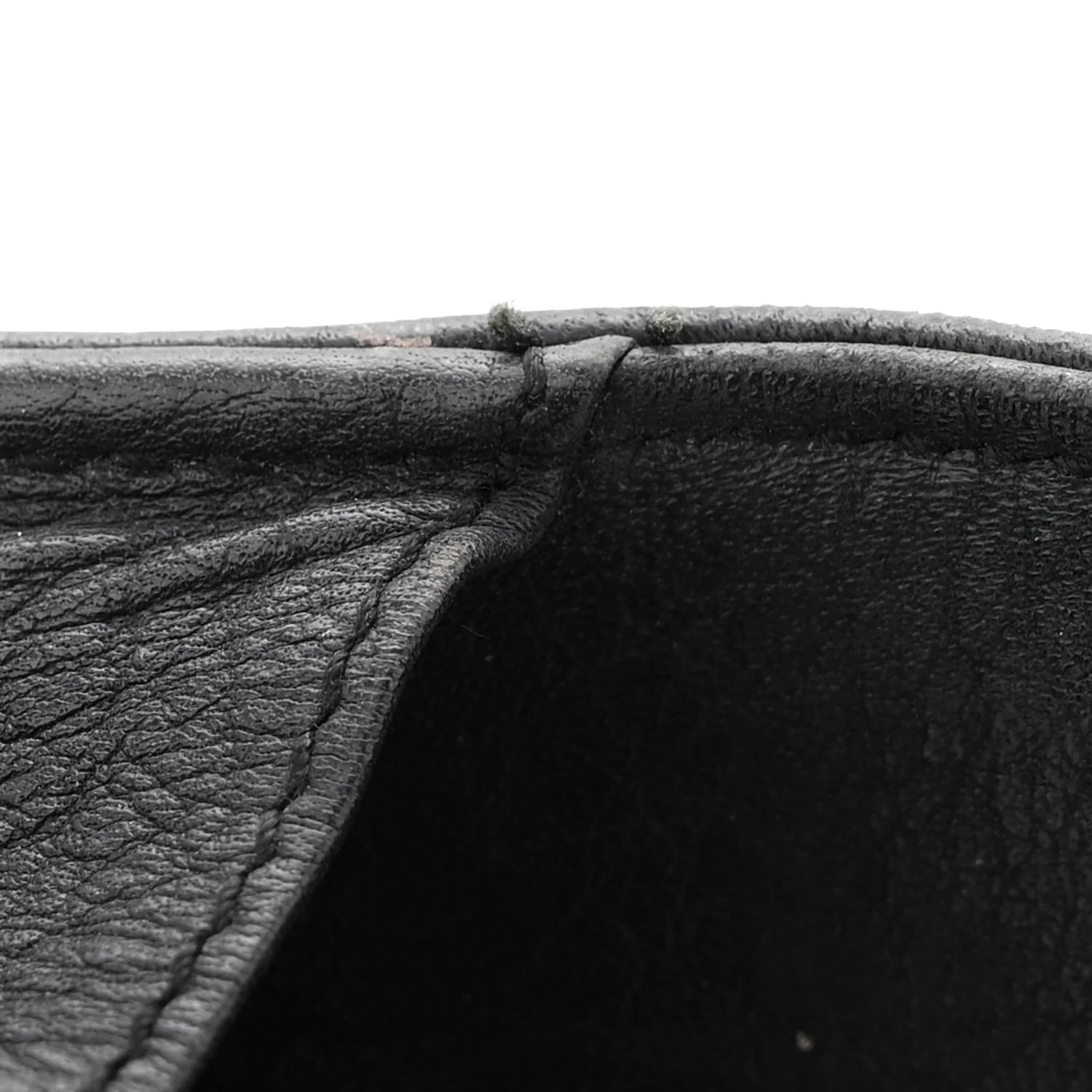 Calfskin Diamond Stitched Card Holder Wallet Black - Image 10