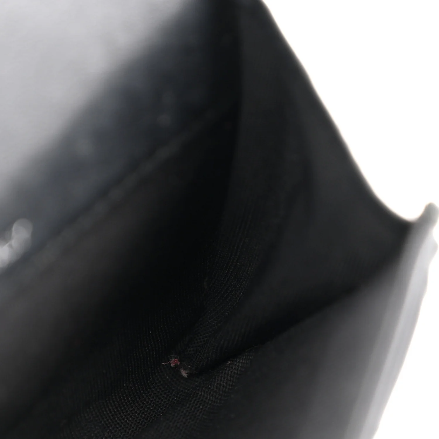 Calfskin Diamond Stitched Card Holder Wallet Black - Image 8