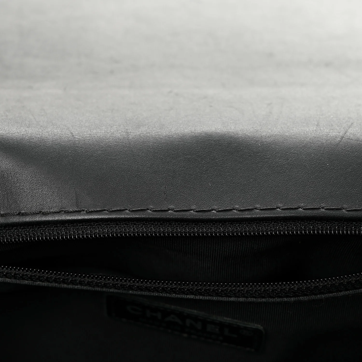 Calfskin Double Stitch Large Boy Flap Black - Image 11