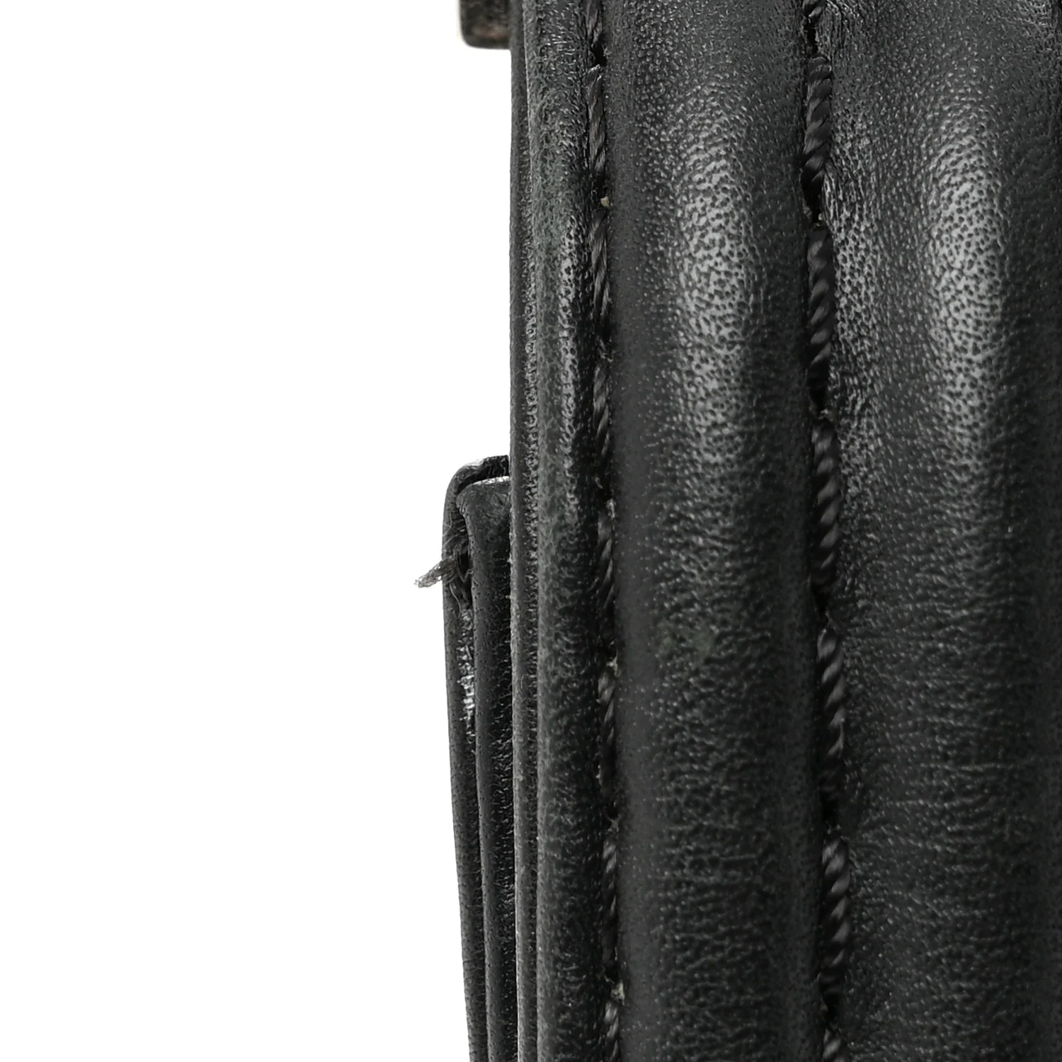 Calfskin Double Stitch Large Boy Flap Black - Image 12