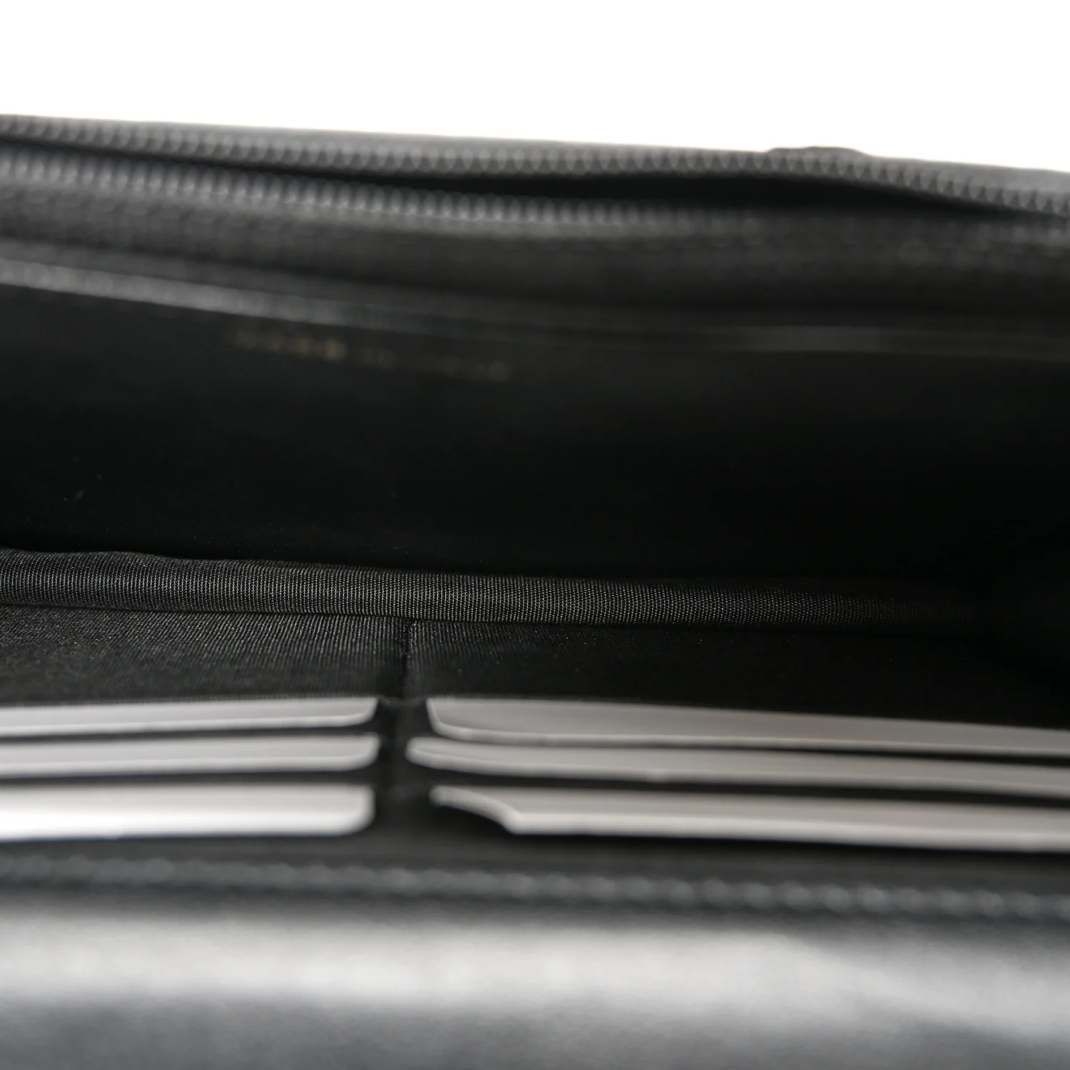Calfskin Elaphe Double Chevron Mini Wallet On Chain WOC Black - Image 5