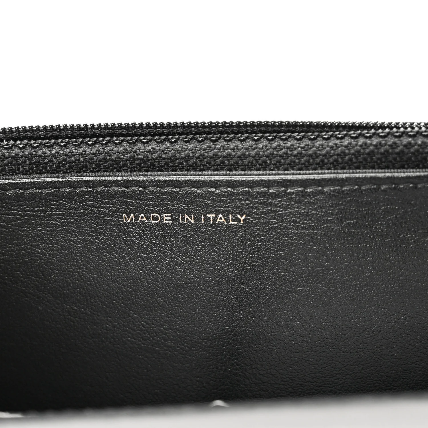 Calfskin Elaphe Double Chevron Mini Wallet On Chain WOC Black - Image 7