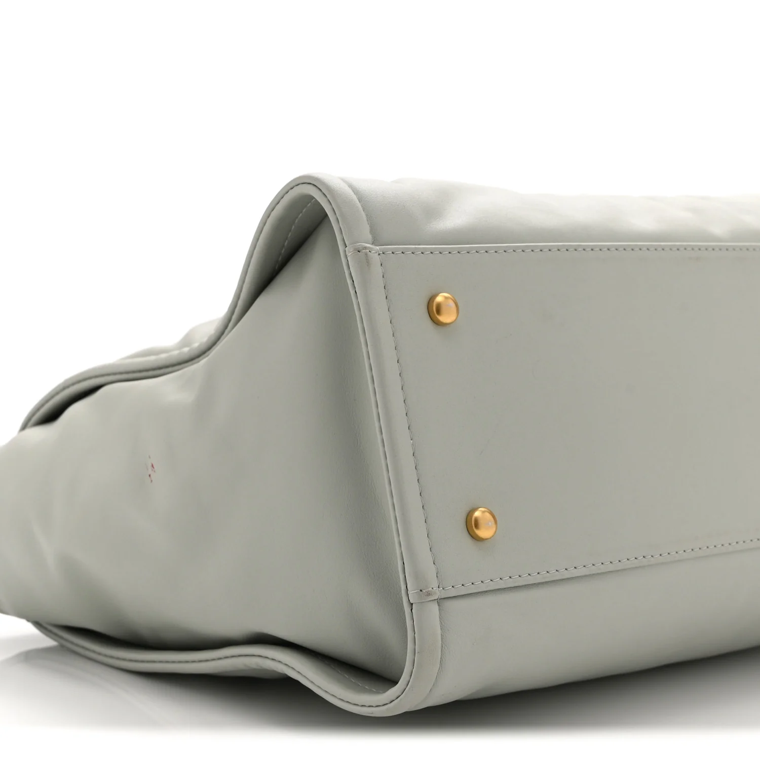 Calfskin Embossed Small Deauville Tote Light Blue - Image 10