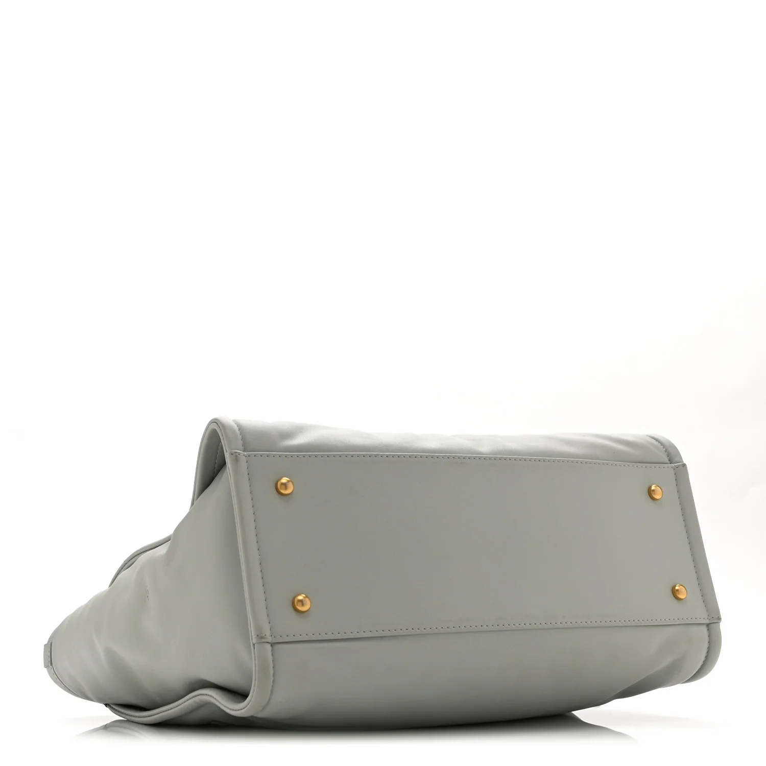 Calfskin Embossed Small Deauville Tote Light Blue - Image 5