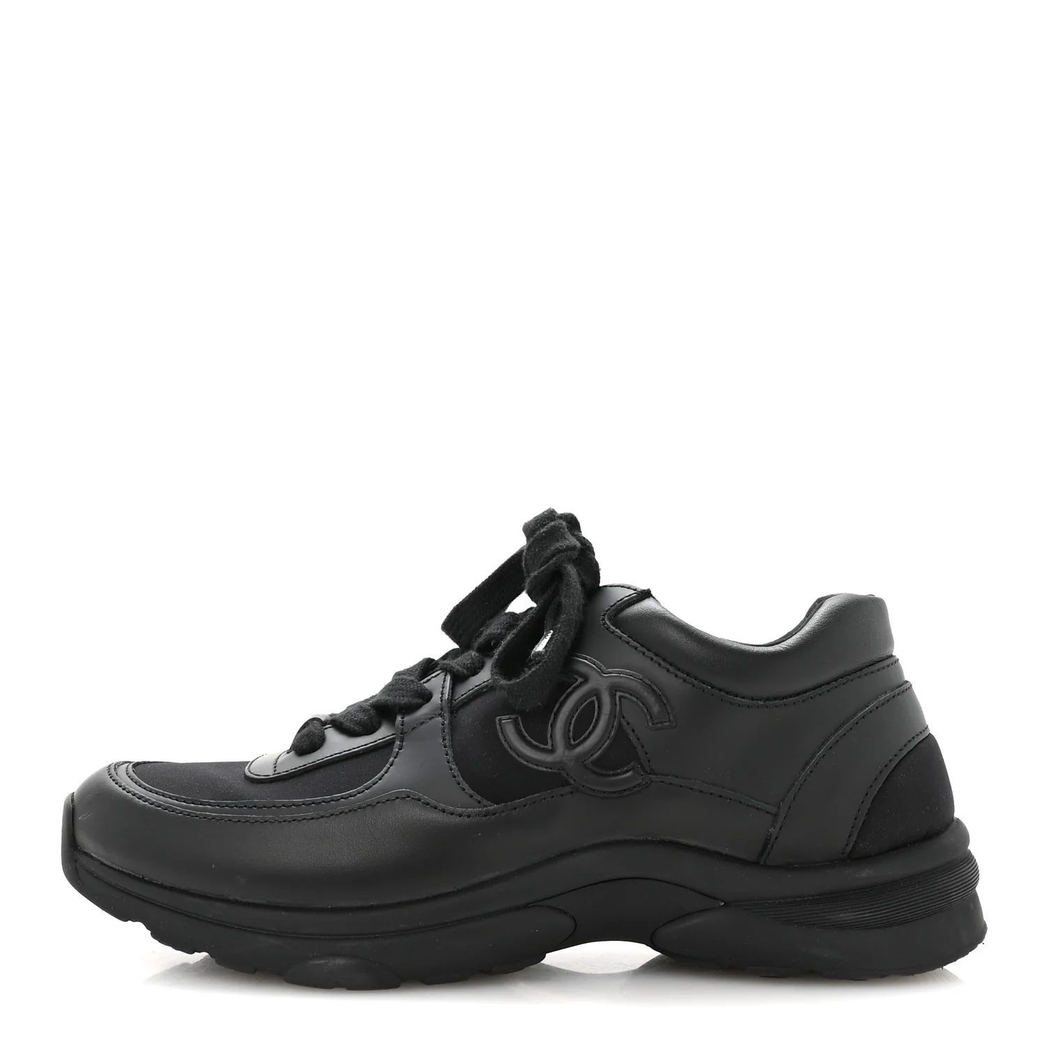 Calfskin Lambskin CC Uniform Sneakers 40 Black