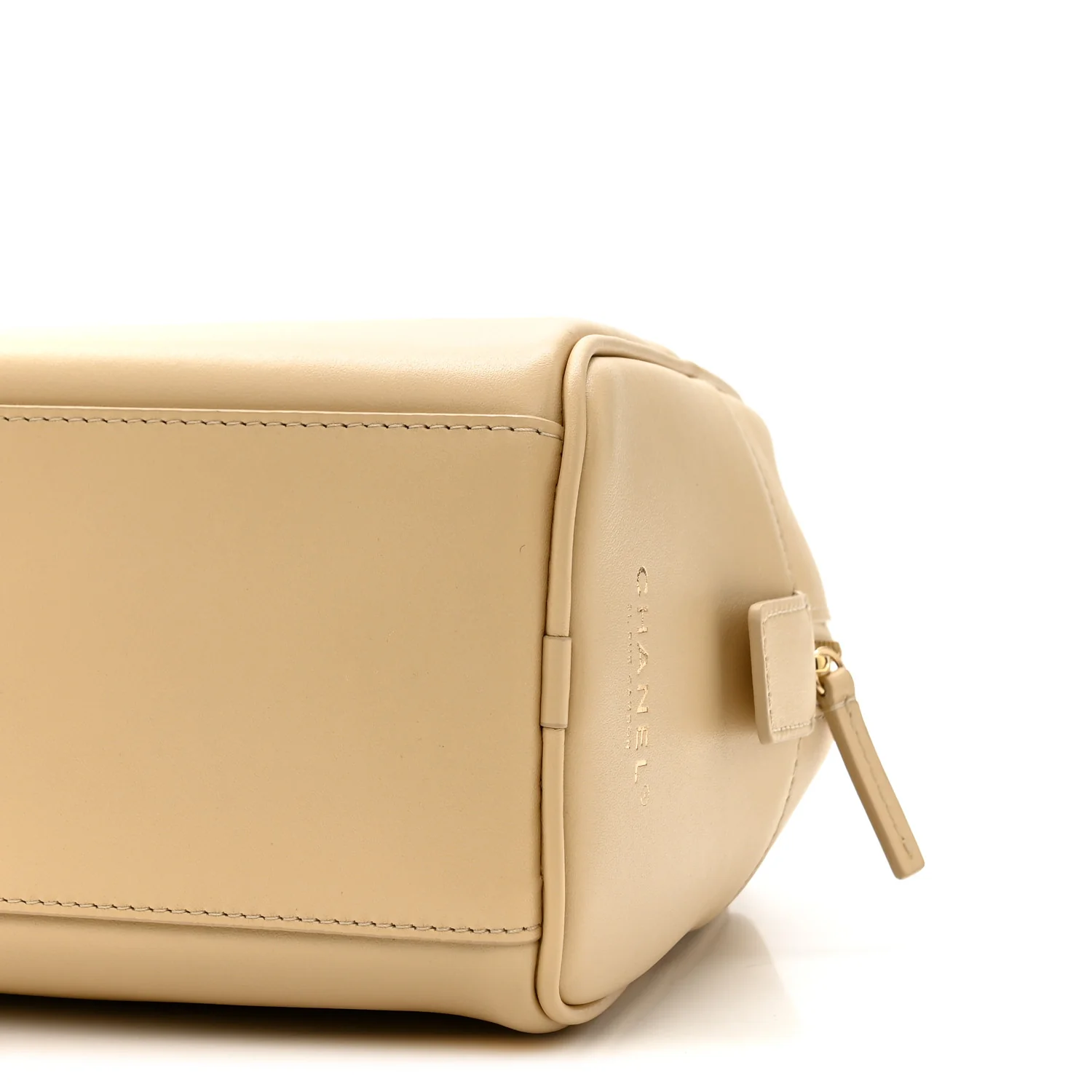 Calfskin Large Bowling Bag Beige - Image 10