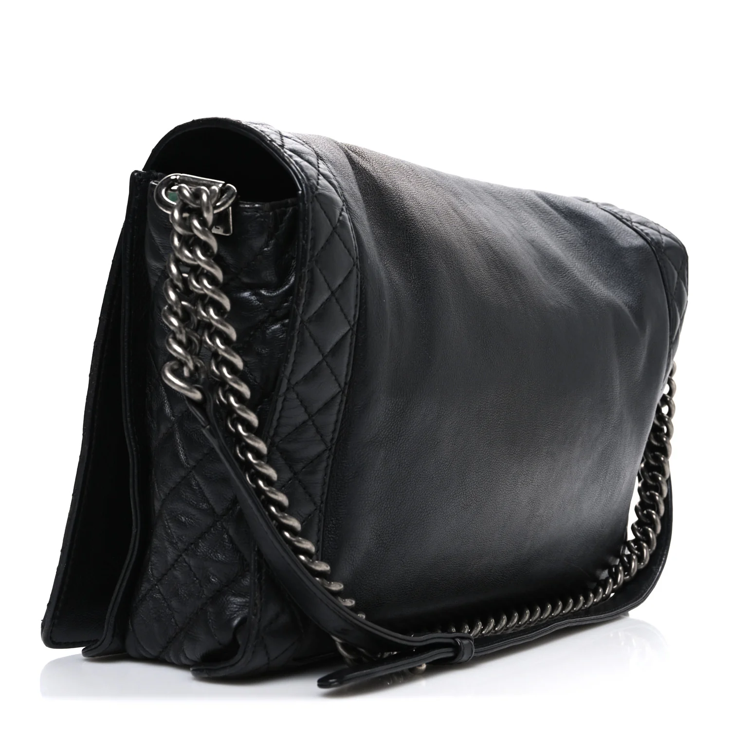 Calfskin Large Boy Reverso Flap Black - Image 3