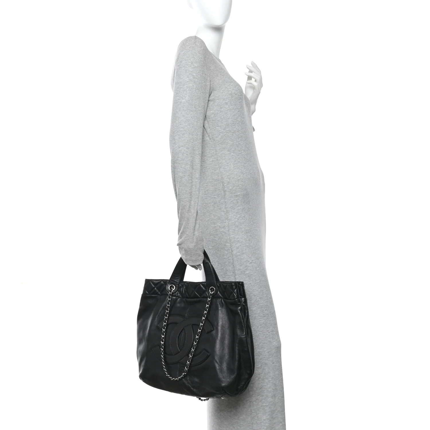 Calfskin Large Trianon Tote Black - Image 2
