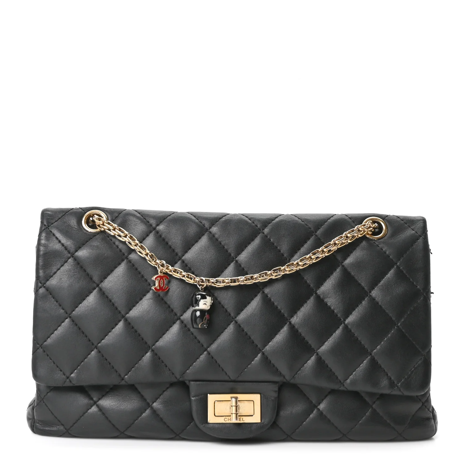 Calfskin Quilted 2.55 Paris Shanghai China Doll Reissue 227 Flap Black
