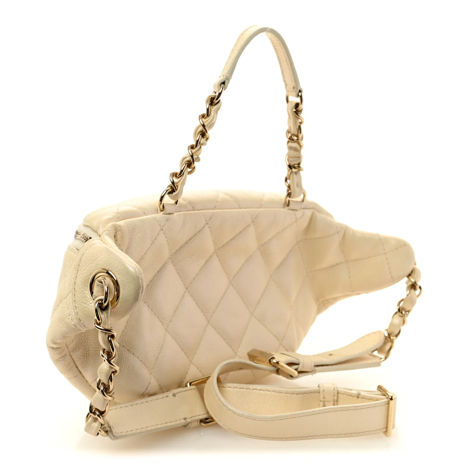Calfskin Quilted All About Waist Belt Bag Light Beige - Image 3