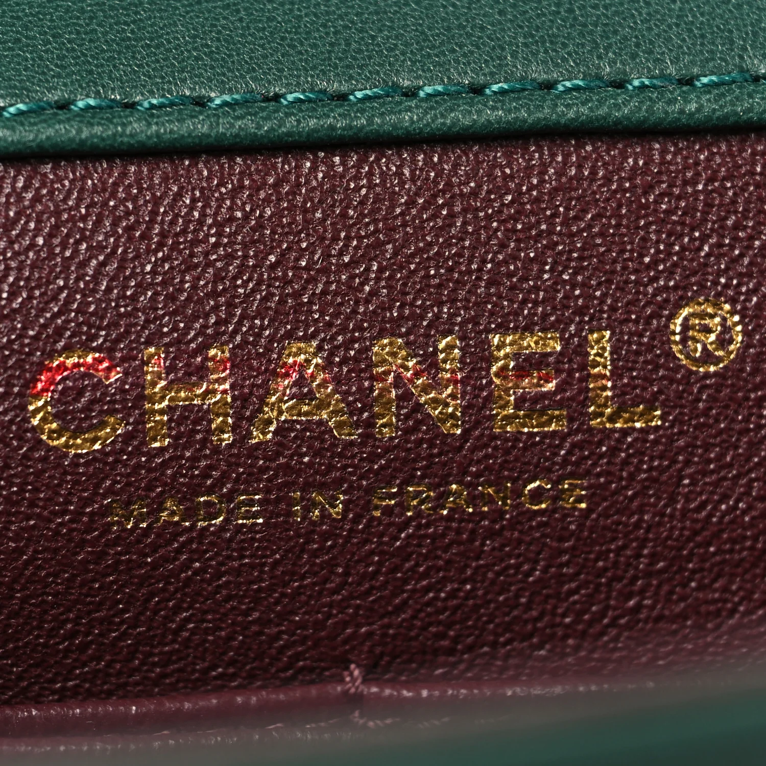 Calfskin Quilted Brasserie Gabrielle Menu CC Clutch Green - Image 6
