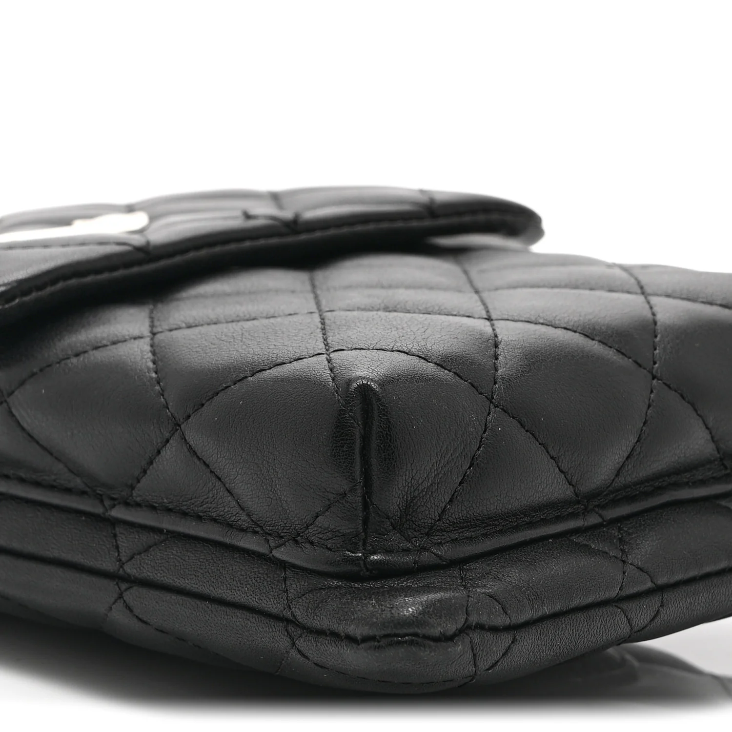 Calfskin Quilted Cambon Crossbody Messenger Black White - Image 9