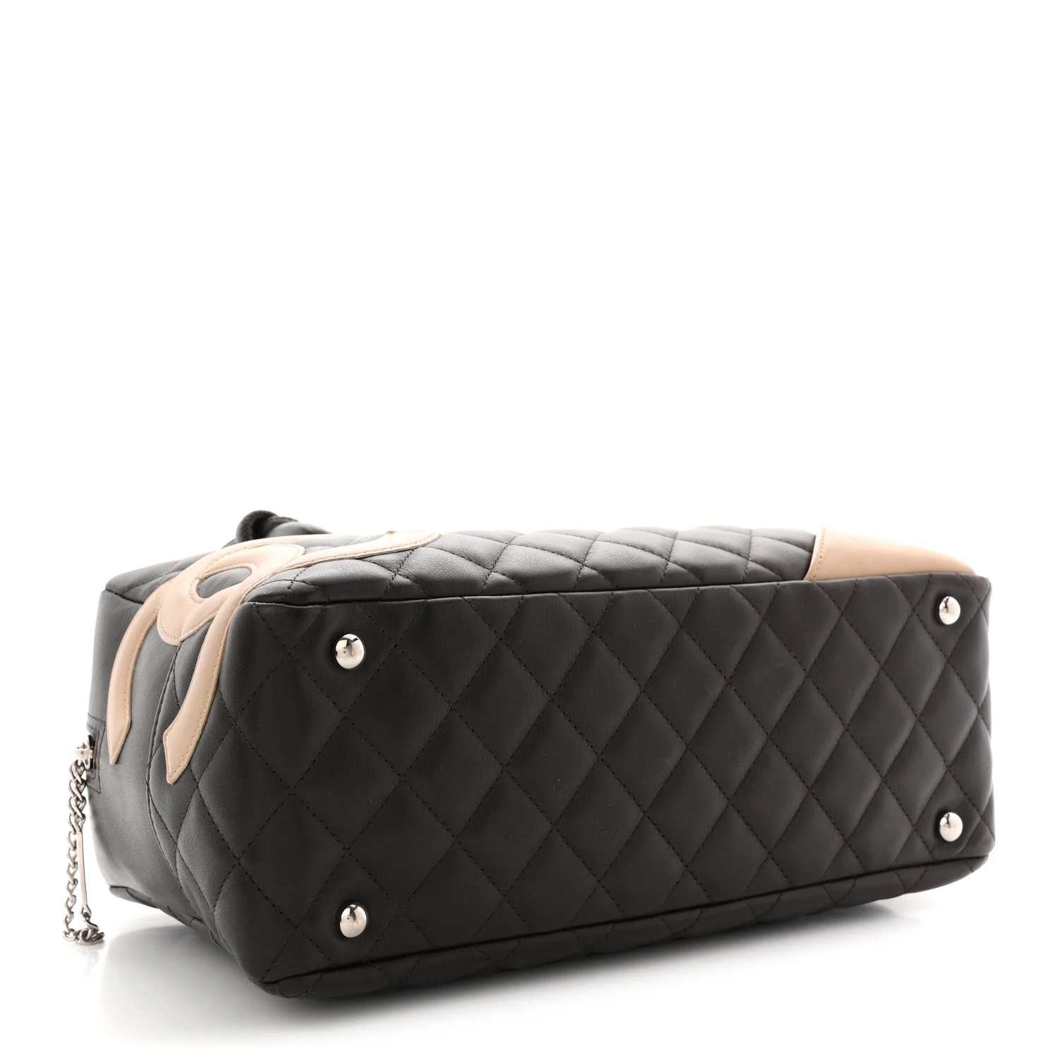 Calfskin Quilted Cambon Large Bowler Brown Beige - Image 4