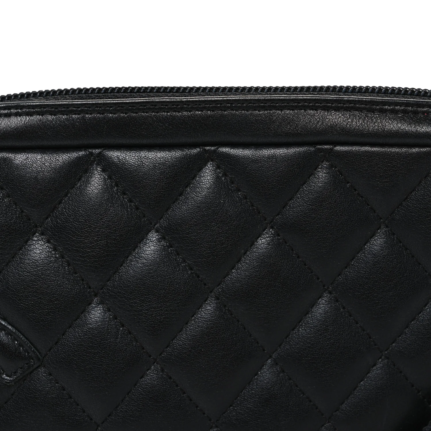 Calfskin Quilted Cambon Pochette Black - Image 9
