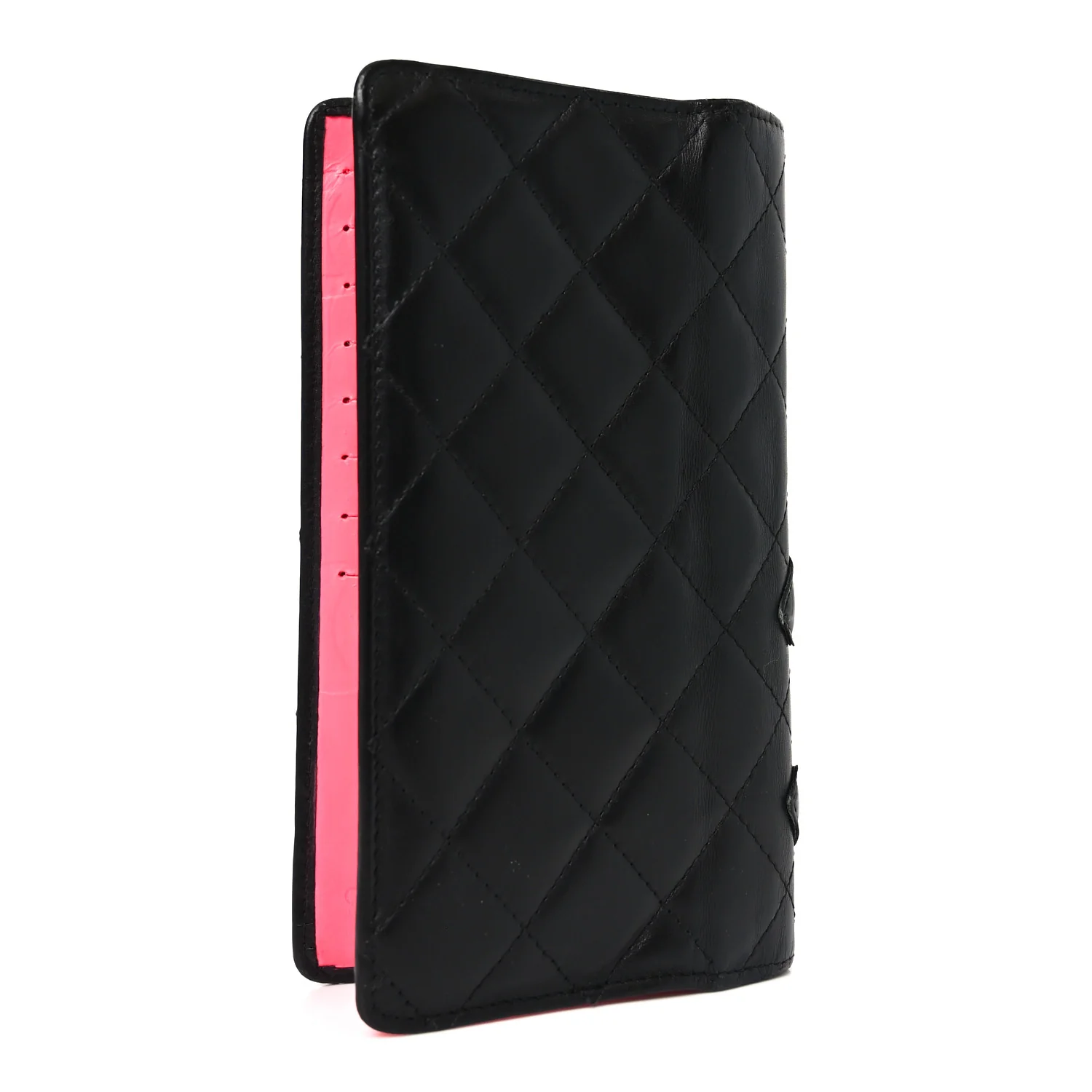 Calfskin Quilted Cambon Yen Wallet Black - Image 3