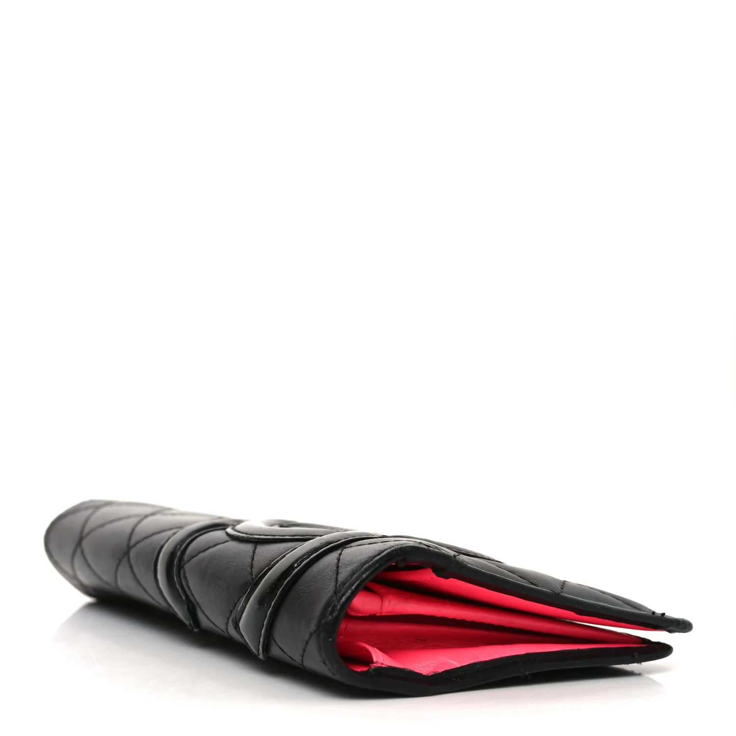 Calfskin Quilted Cambon Yen Wallet Black - Image 4