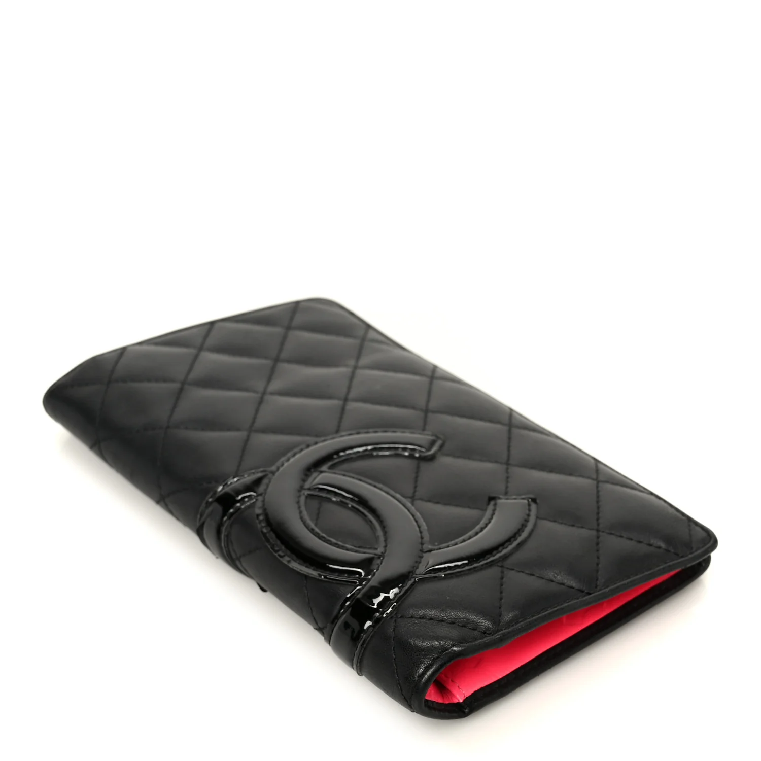 Calfskin Quilted Cambon Yen Wallet Black - Image 4