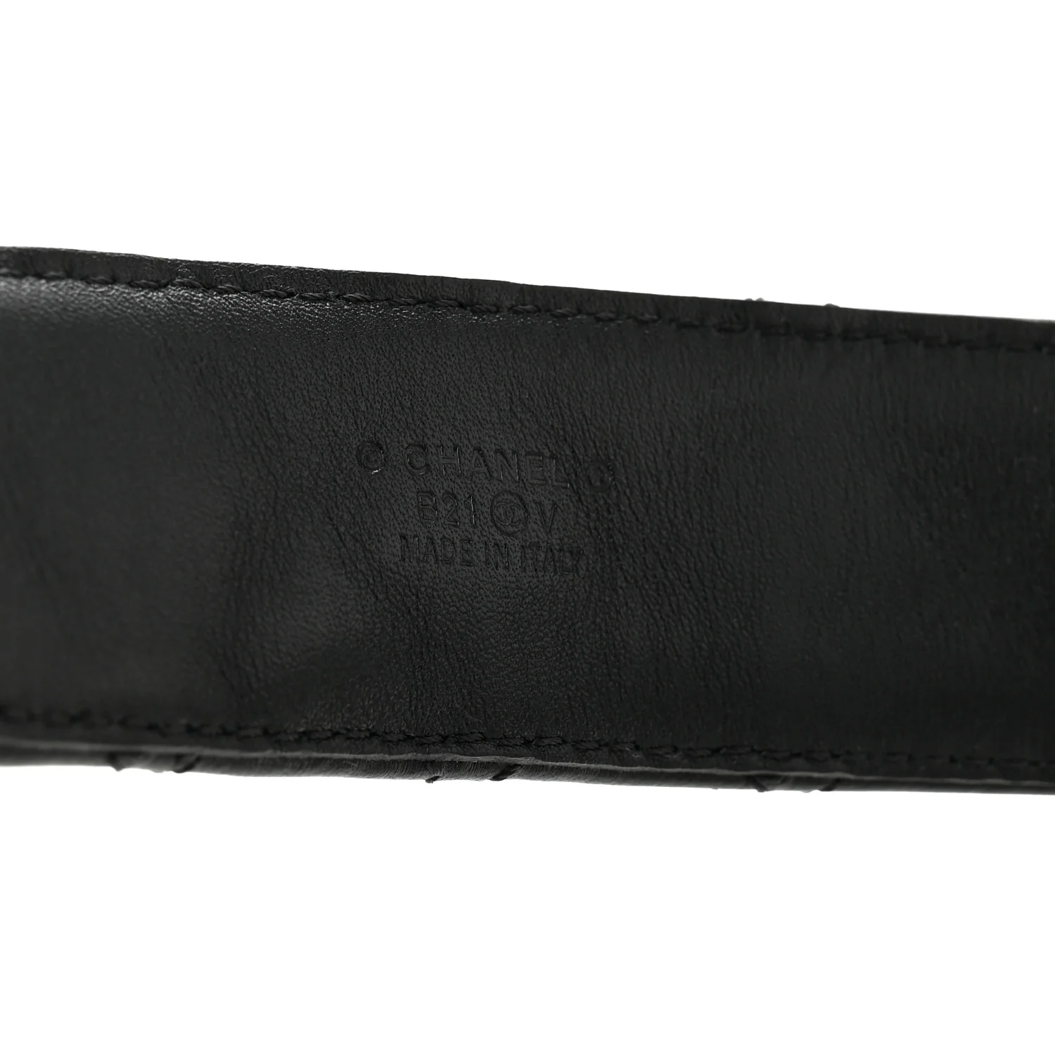 Calfskin Quilted CC Chain Belt 95 38 Black - Image 5