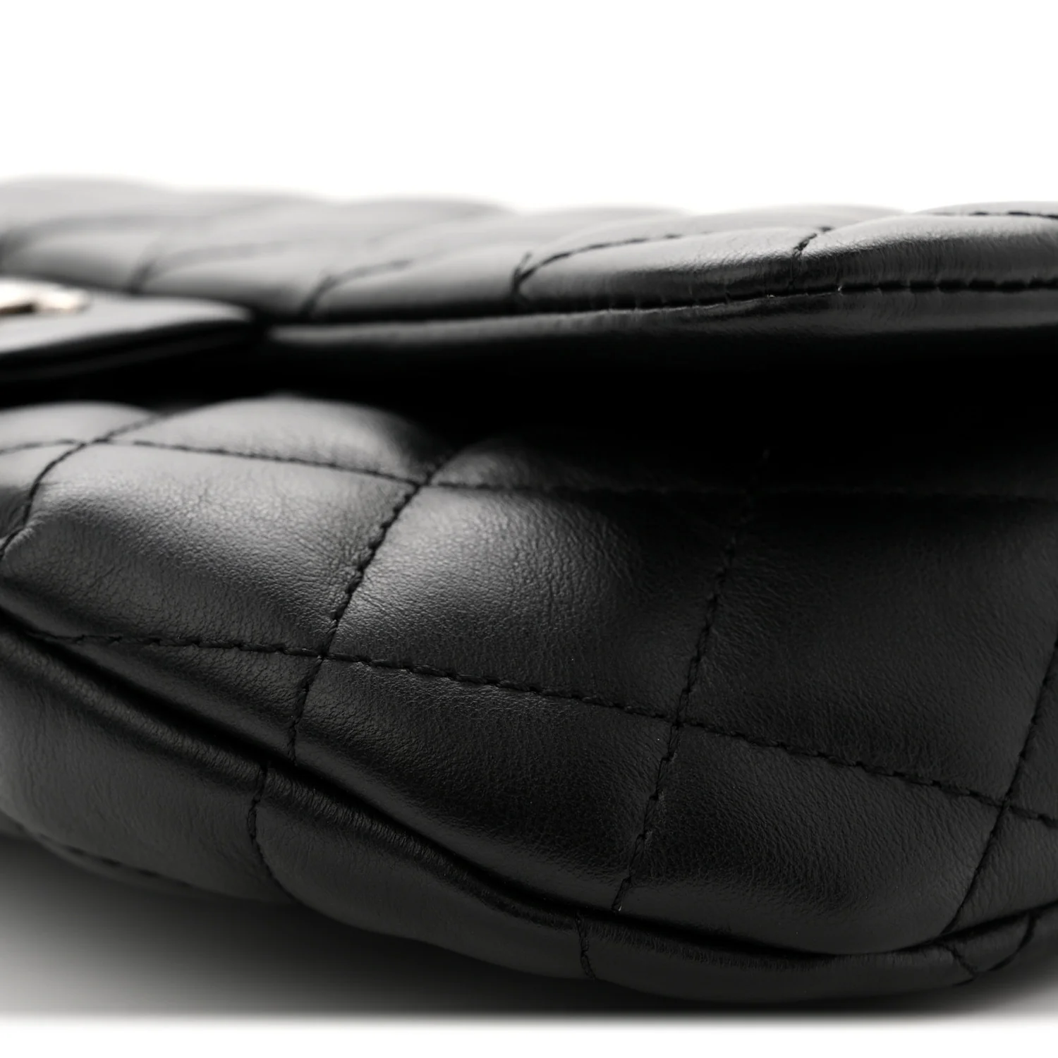 Calfskin Quilted CC Uniform Flap Belt Bag Black - Image 10